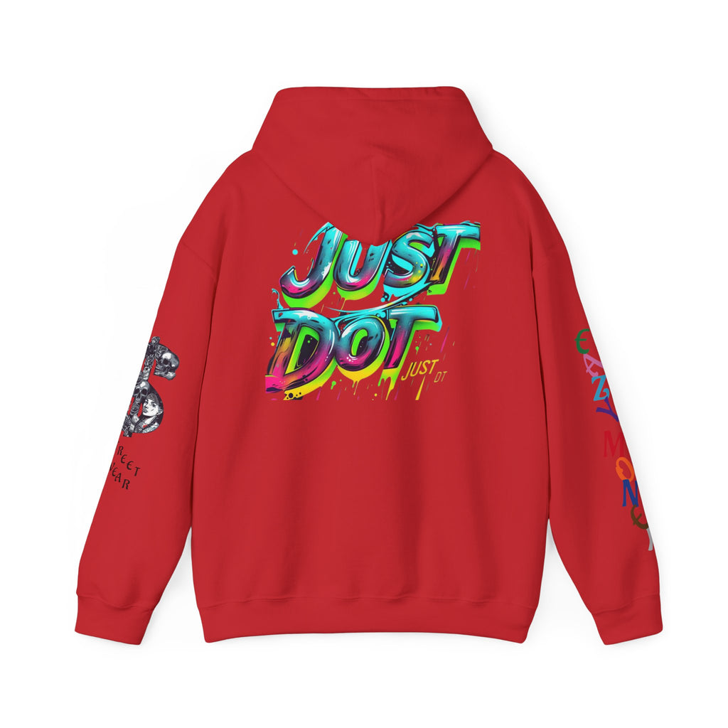 Graphic Hooded Sweatshirt — Colorful 'Just Do It' Splash Design