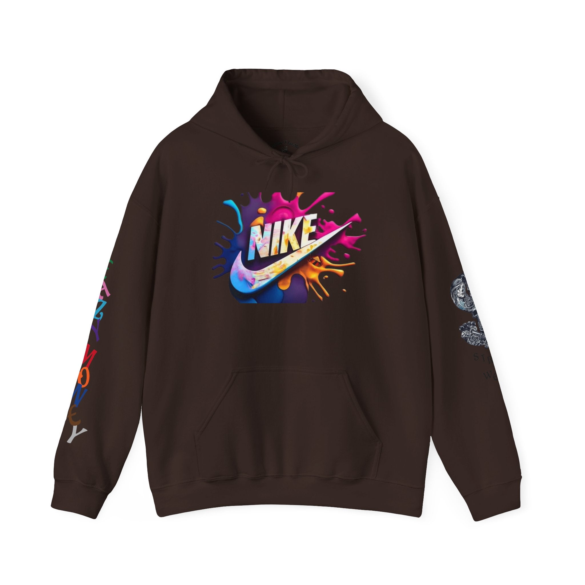 Graphic Hooded Sweatshirt — Colorful 'Just Do It' Splash Design