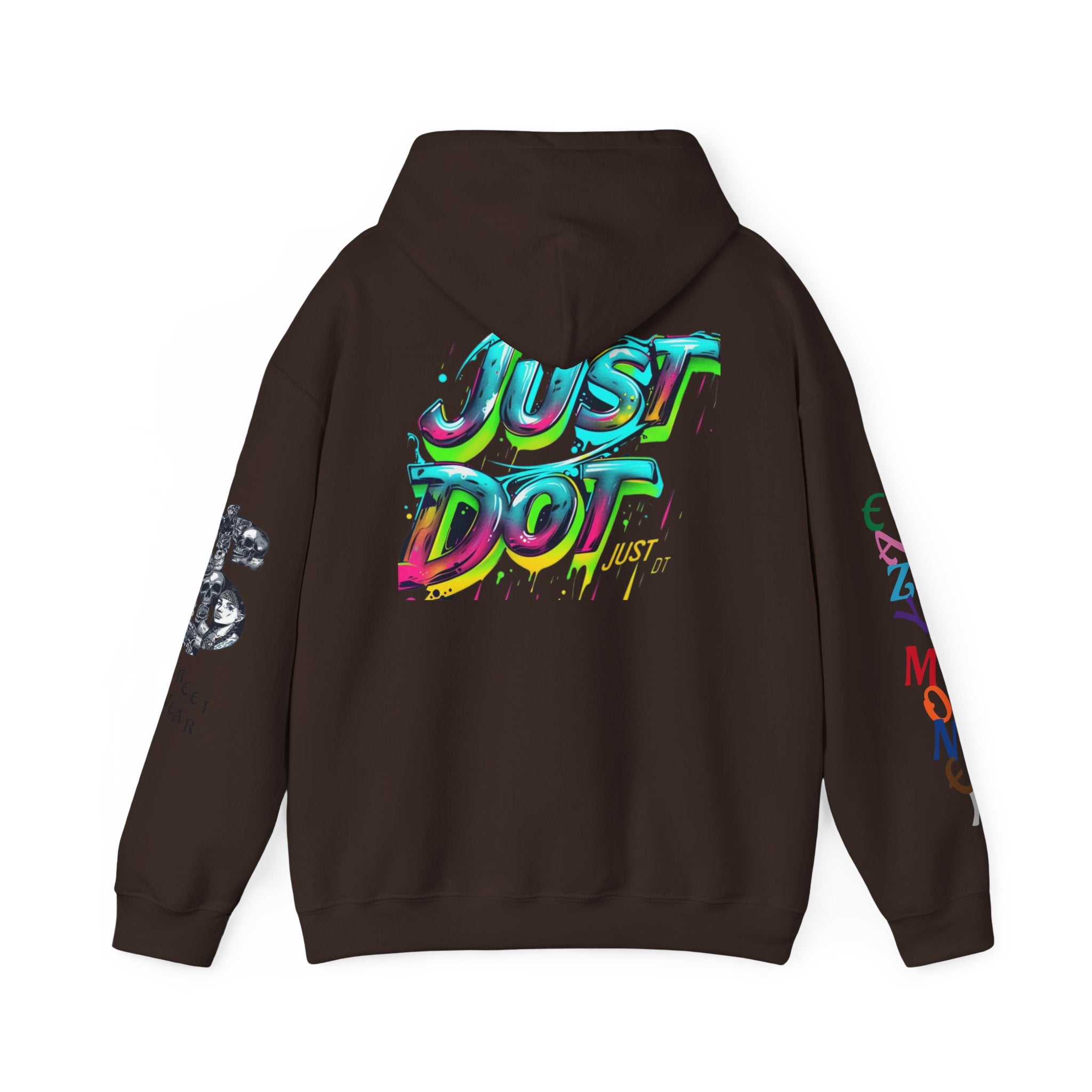 Graphic Hooded Sweatshirt — Colorful 'Just Do It' Splash Design