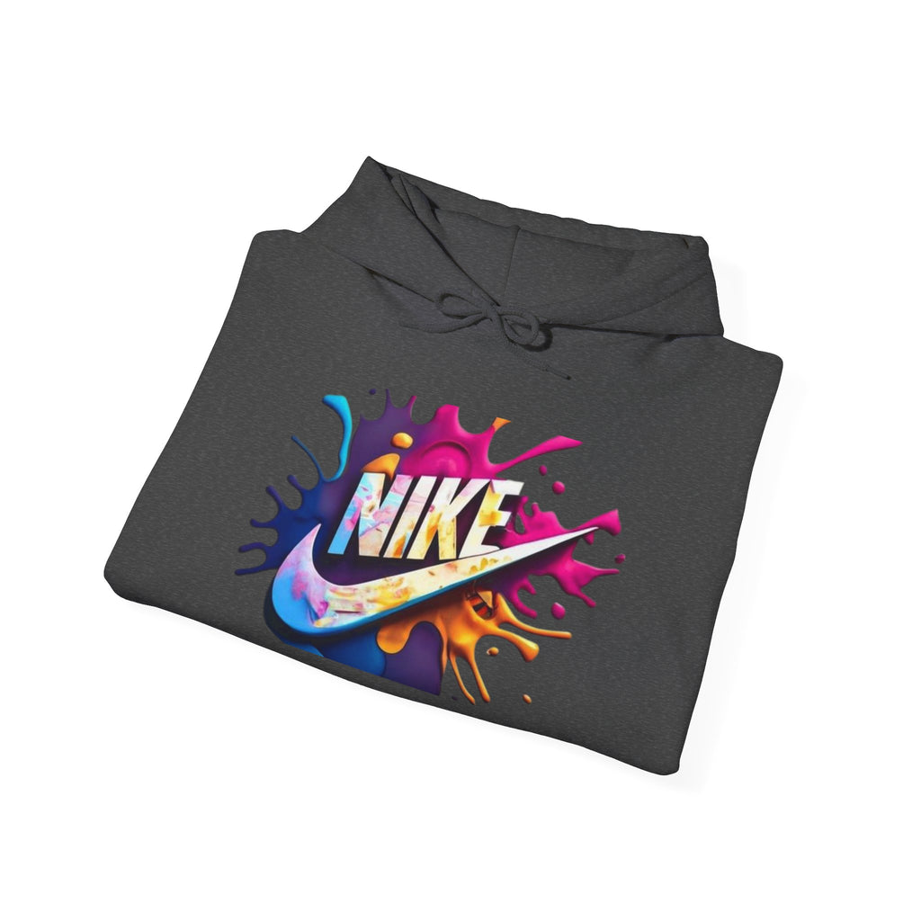 Graphic Hooded Sweatshirt — Colorful 'Just Do It' Splash Design