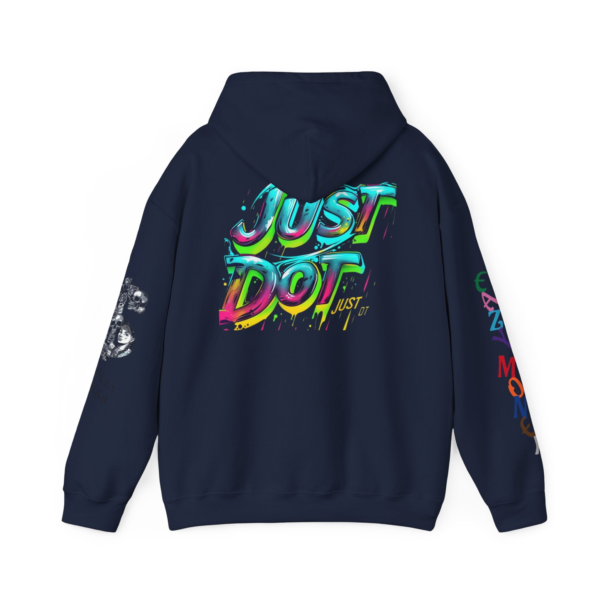 Graphic Hooded Sweatshirt — Colorful 'Just Do It' Splash Design