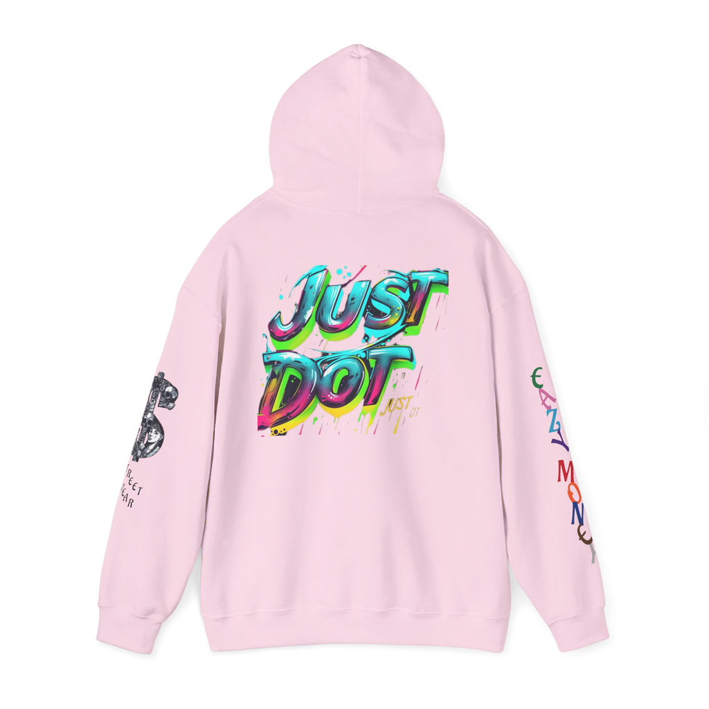 Graphic Hooded Sweatshirt — Colorful 'Just Do It' Splash Design