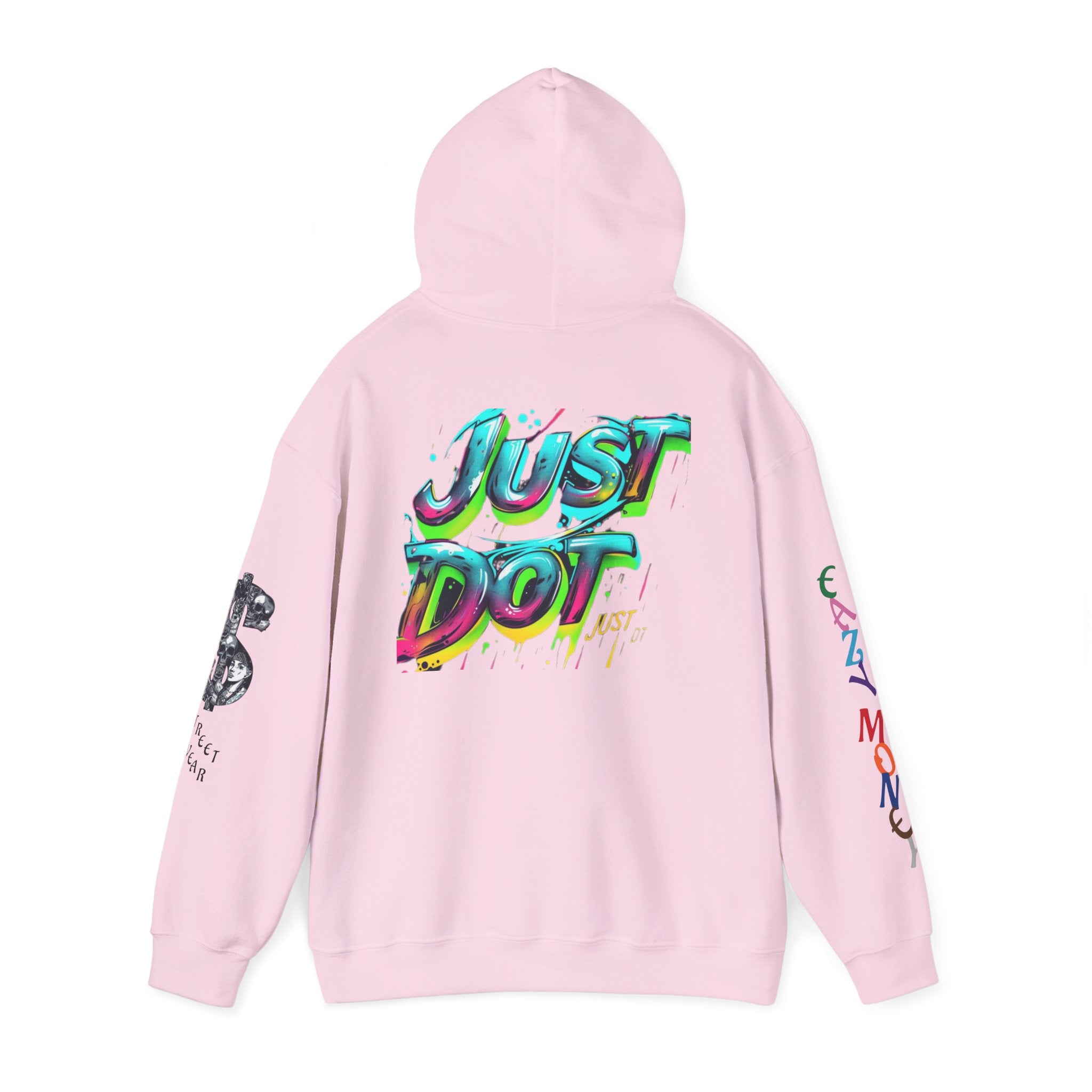 Graphic Hooded Sweatshirt — Colorful 'Just Do It' Splash Design