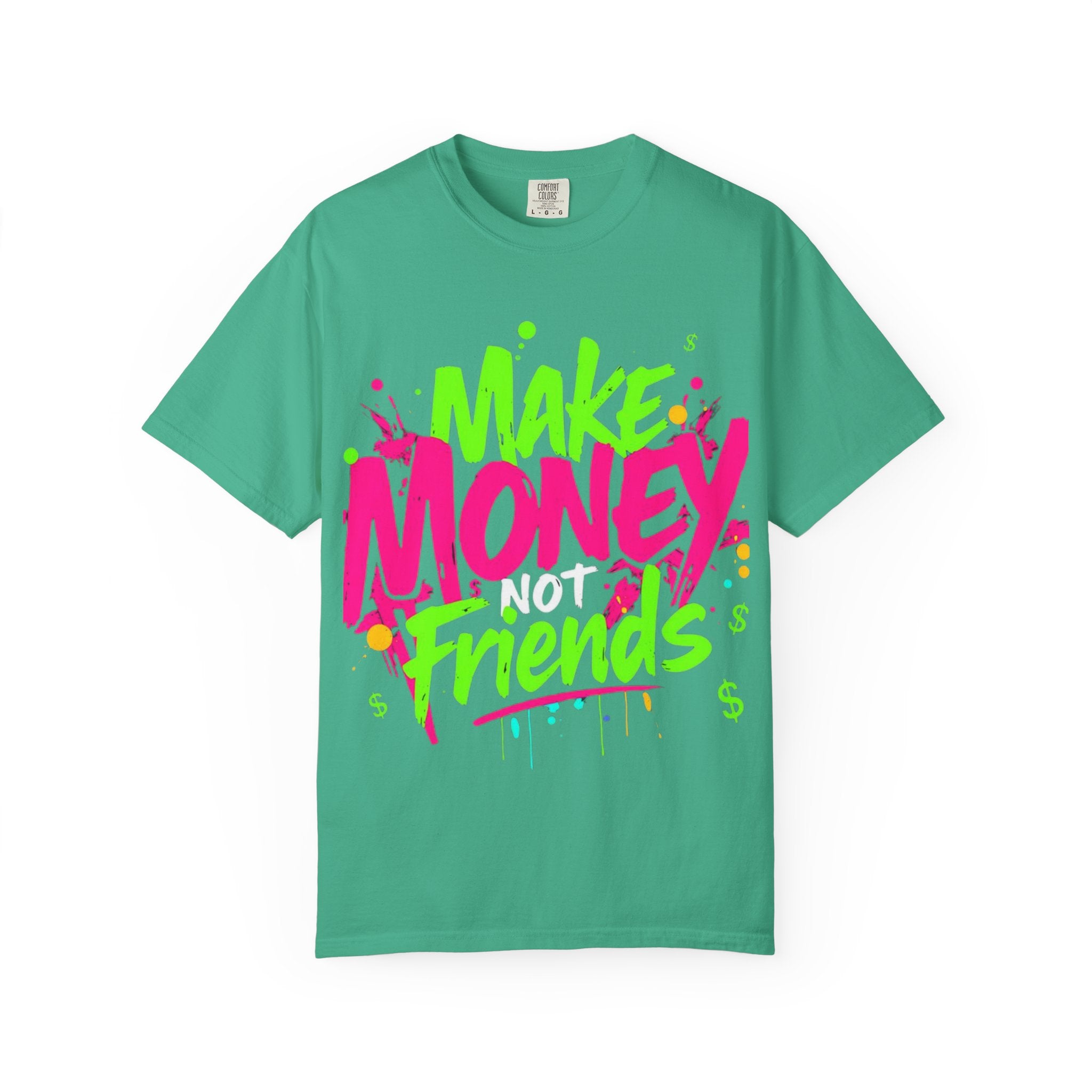 Trends StreetWear X EazyWear Graphic Tee — "Make Money Friends" Neon Street Style T-Shirt