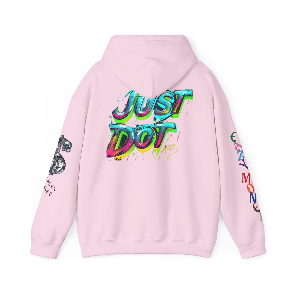 Graphic Hooded Sweatshirt — Colorful 'Just Do It' Splash Design