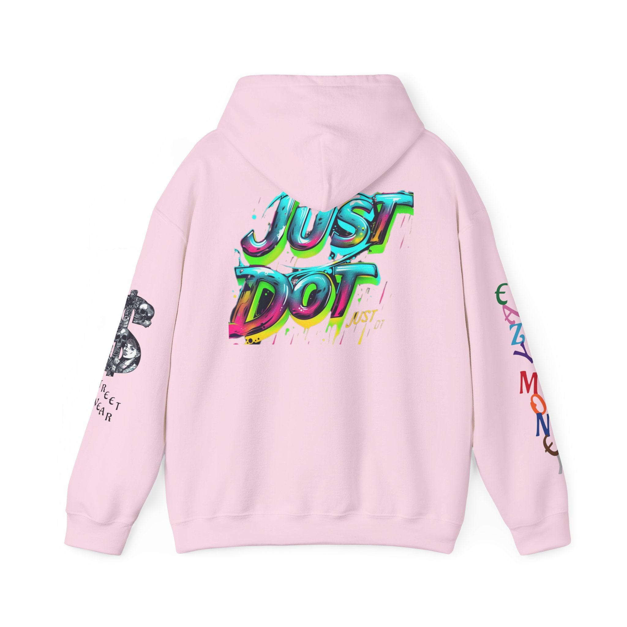 Graphic Hooded Sweatshirt — Colorful 'Just Do It' Splash Design