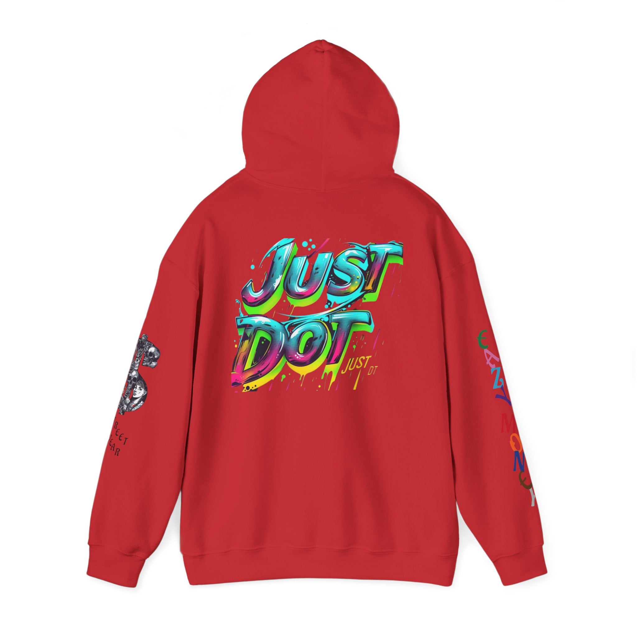Graphic Hooded Sweatshirt — Colorful 'Just Do It' Splash Design