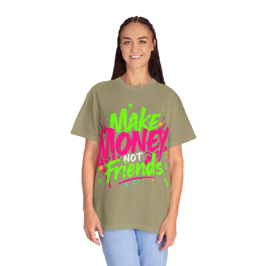 Trends StreetWear X EazyWear Graphic Tee — "Make Money Friends" Neon Street Style T-Shirt