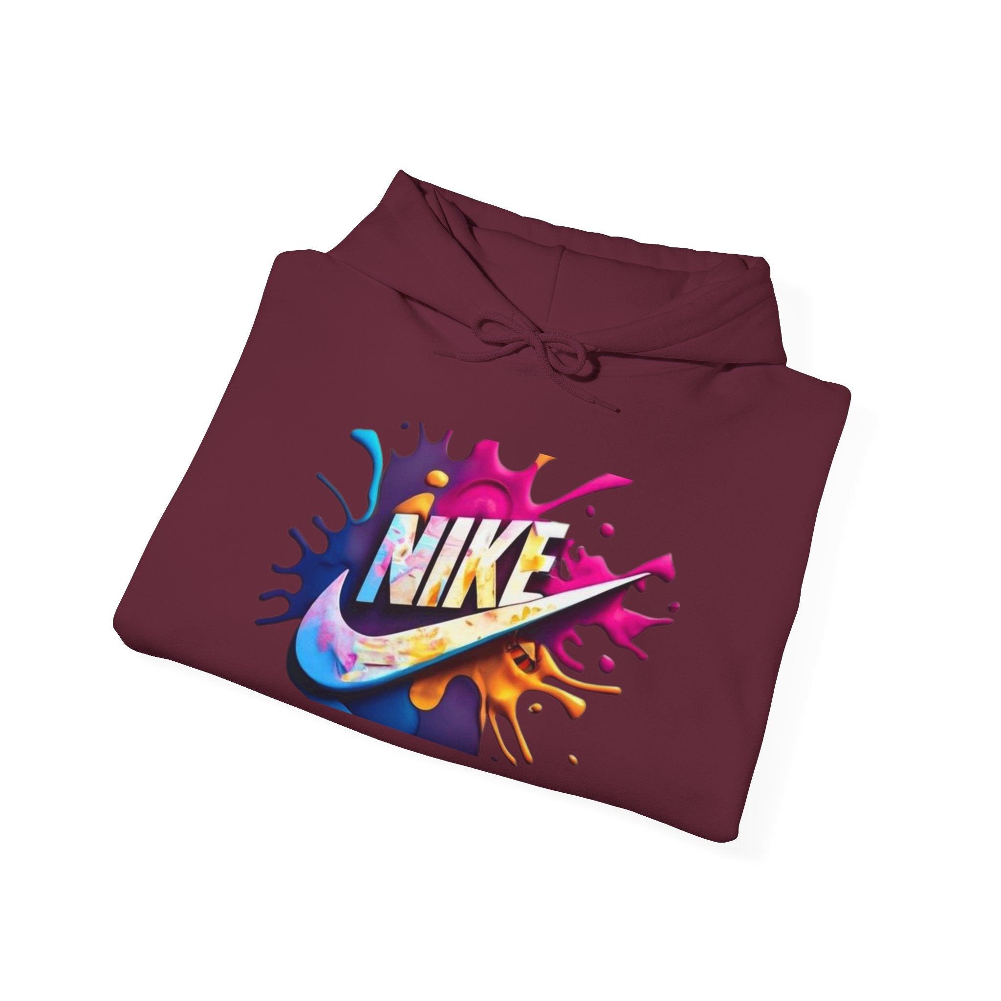 Graphic Hooded Sweatshirt — Colorful 'Just Do It' Splash Design