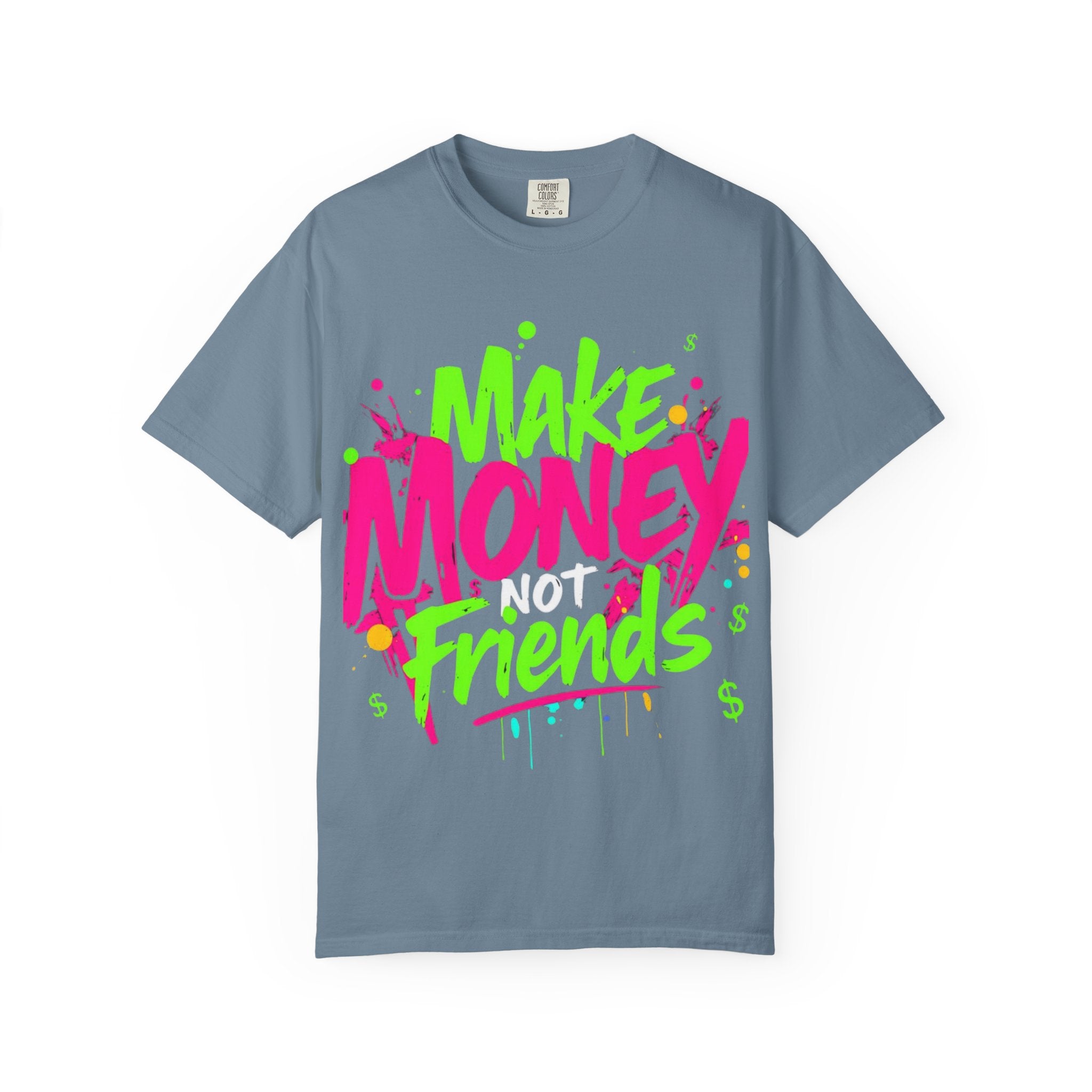 Trends StreetWear X EazyWear Graphic Tee — "Make Money Friends" Neon Street Style T-Shirt