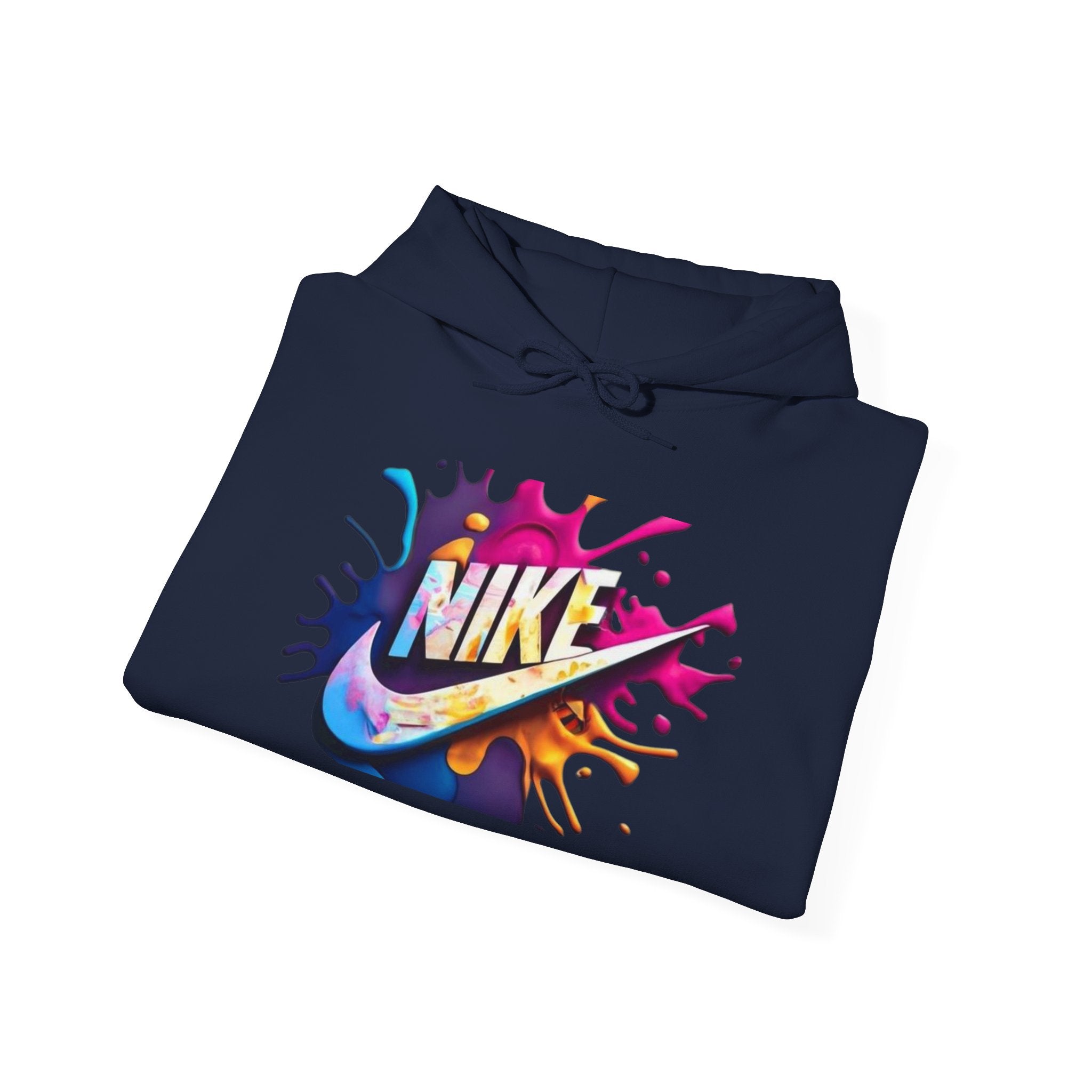 Graphic Hooded Sweatshirt — Colorful 'Just Do It' Splash Design