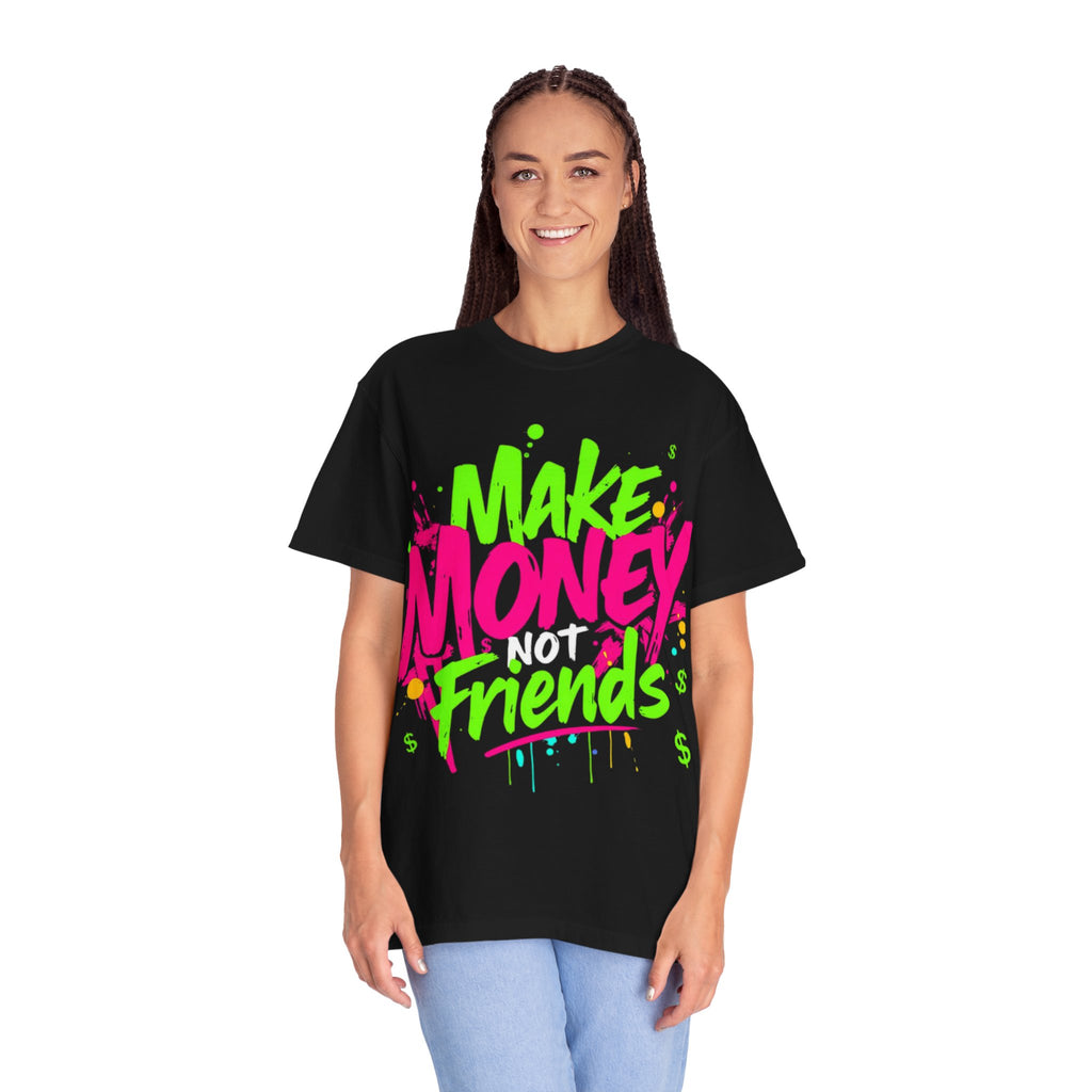 Trends StreetWear X EazyWear Graphic Tee — "Make Money Friends" Neon Street Style T-Shirt