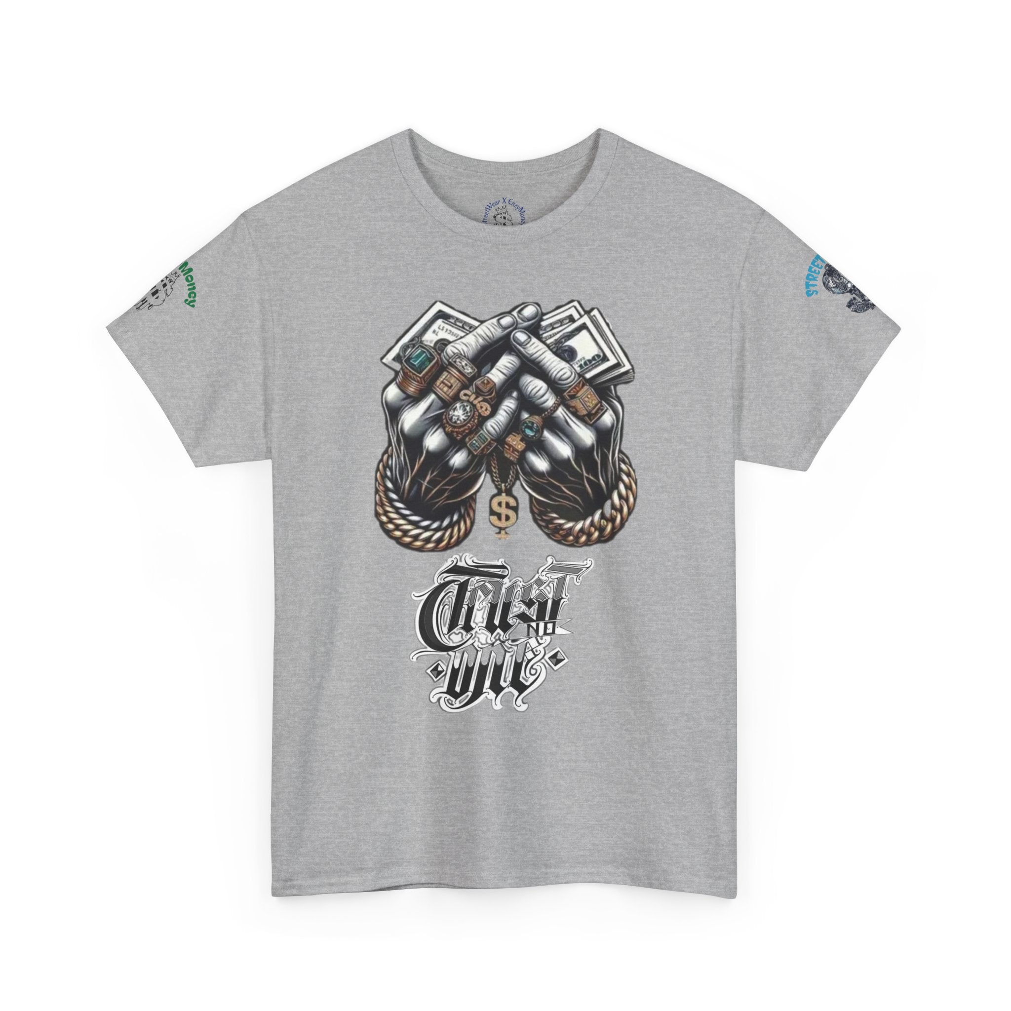 T-Shirt StreetWear X EazyMoney— Justice Business Graphic Tee (Hands Holding Cash)