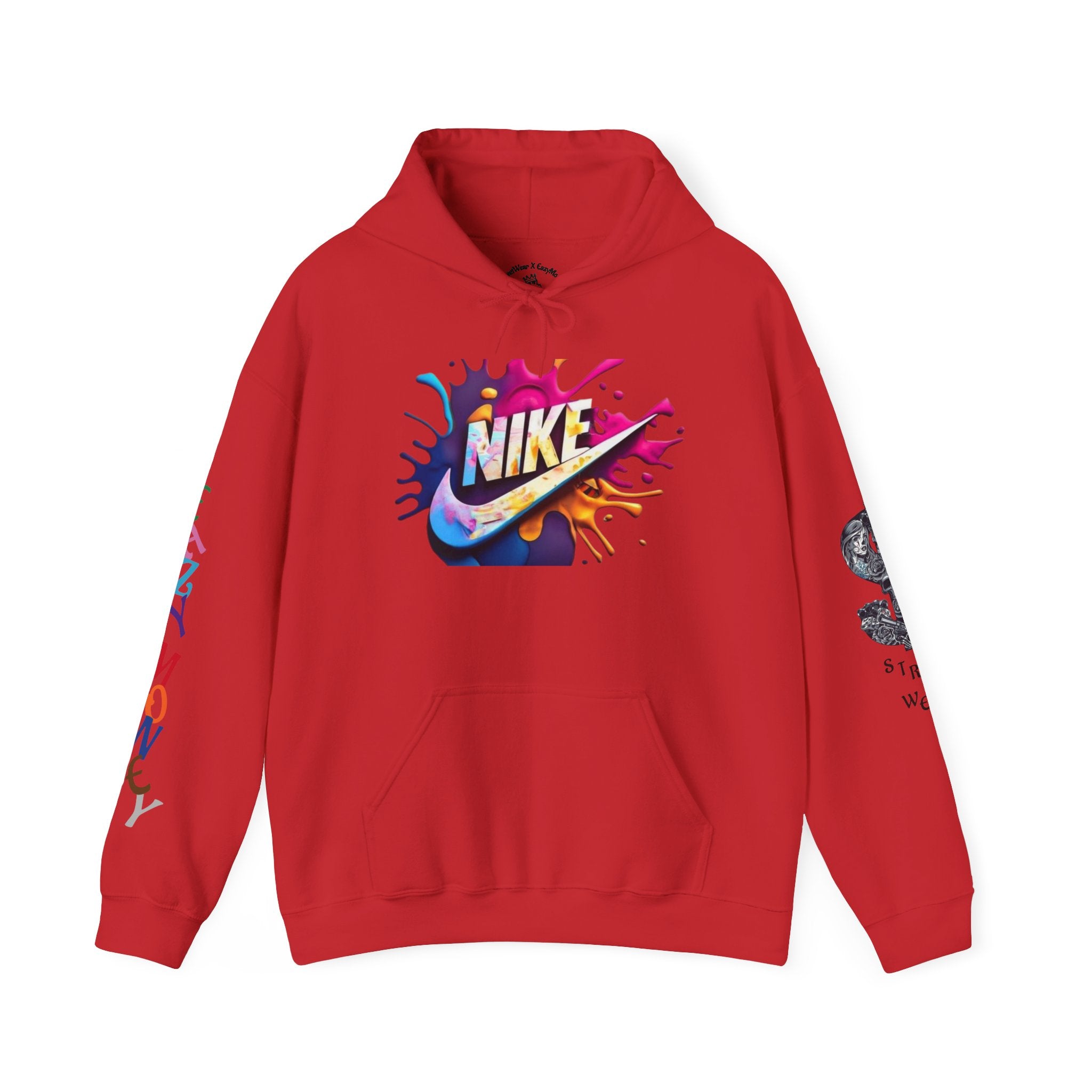 Graphic Hooded Sweatshirt — Colorful 'Just Do It' Splash Design