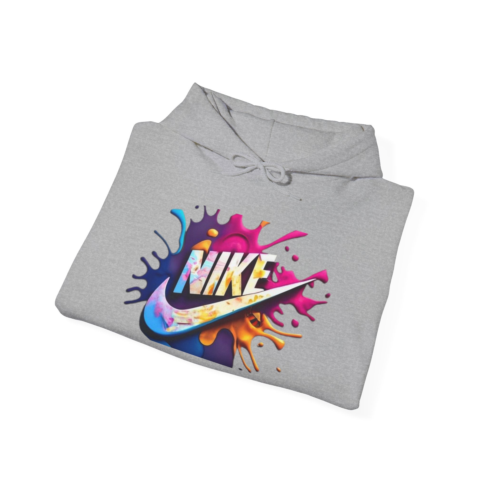 Graphic Hooded Sweatshirt — Colorful 'Just Do It' Splash Design