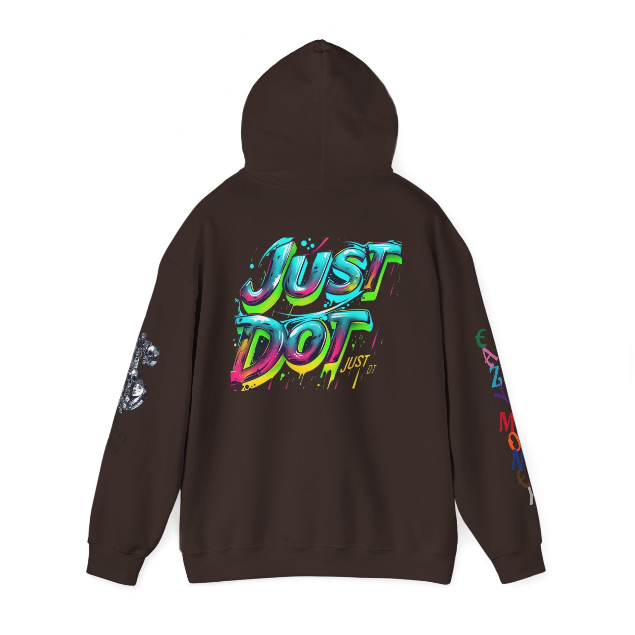 Graphic Hooded Sweatshirt — Colorful 'Just Do It' Splash Design