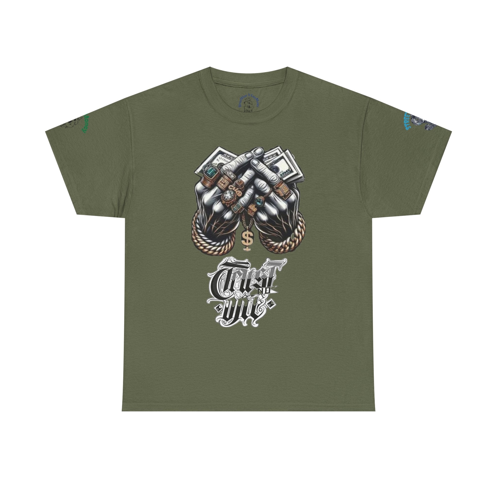 T-Shirt StreetWear X EazyMoney— Justice Business Graphic Tee (Hands Holding Cash)