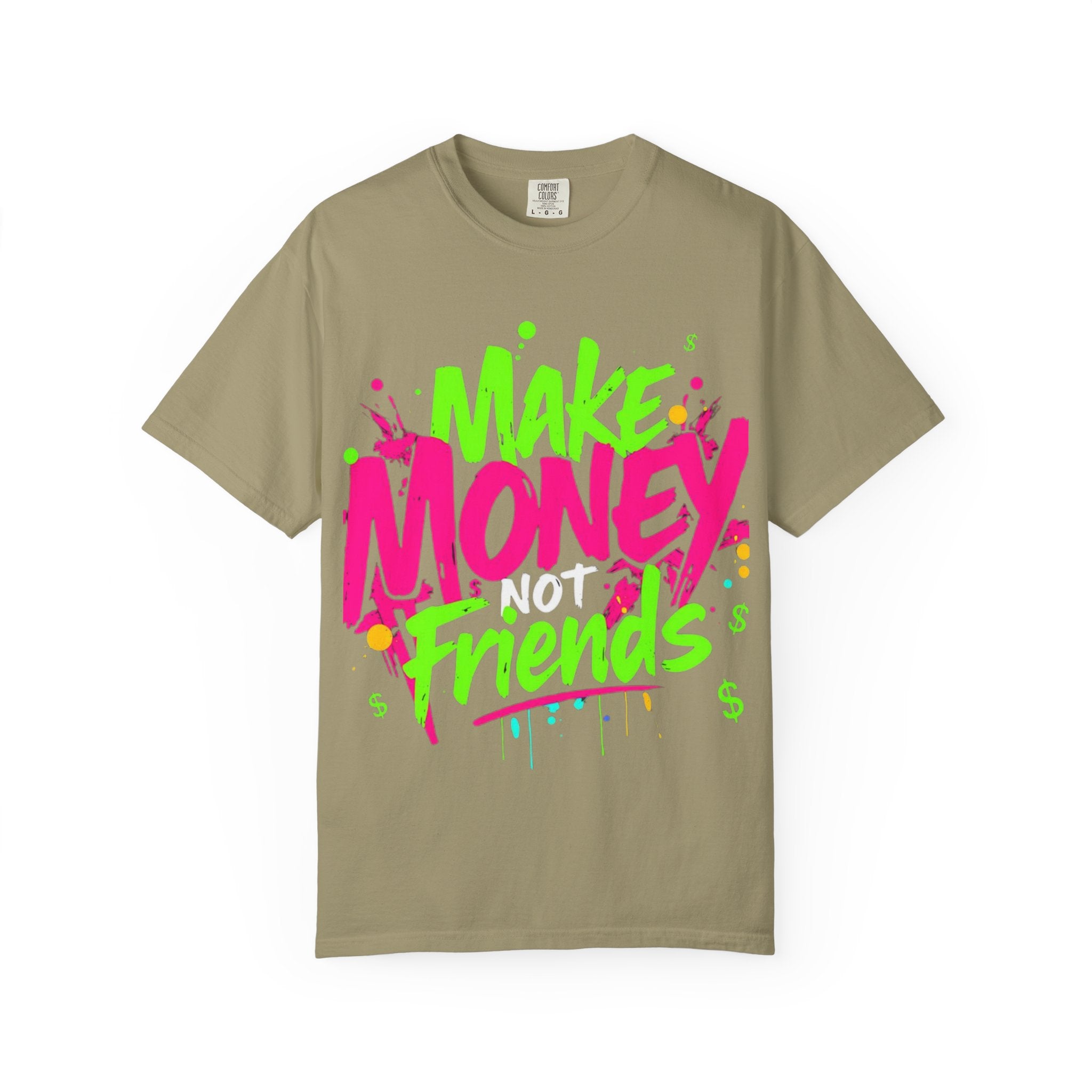 Trends StreetWear X EazyWear Graphic Tee — "Make Money Friends" Neon Street Style T-Shirt