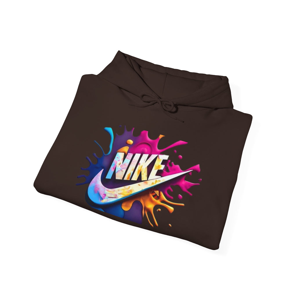 Graphic Hooded Sweatshirt — Colorful 'Just Do It' Splash Design
