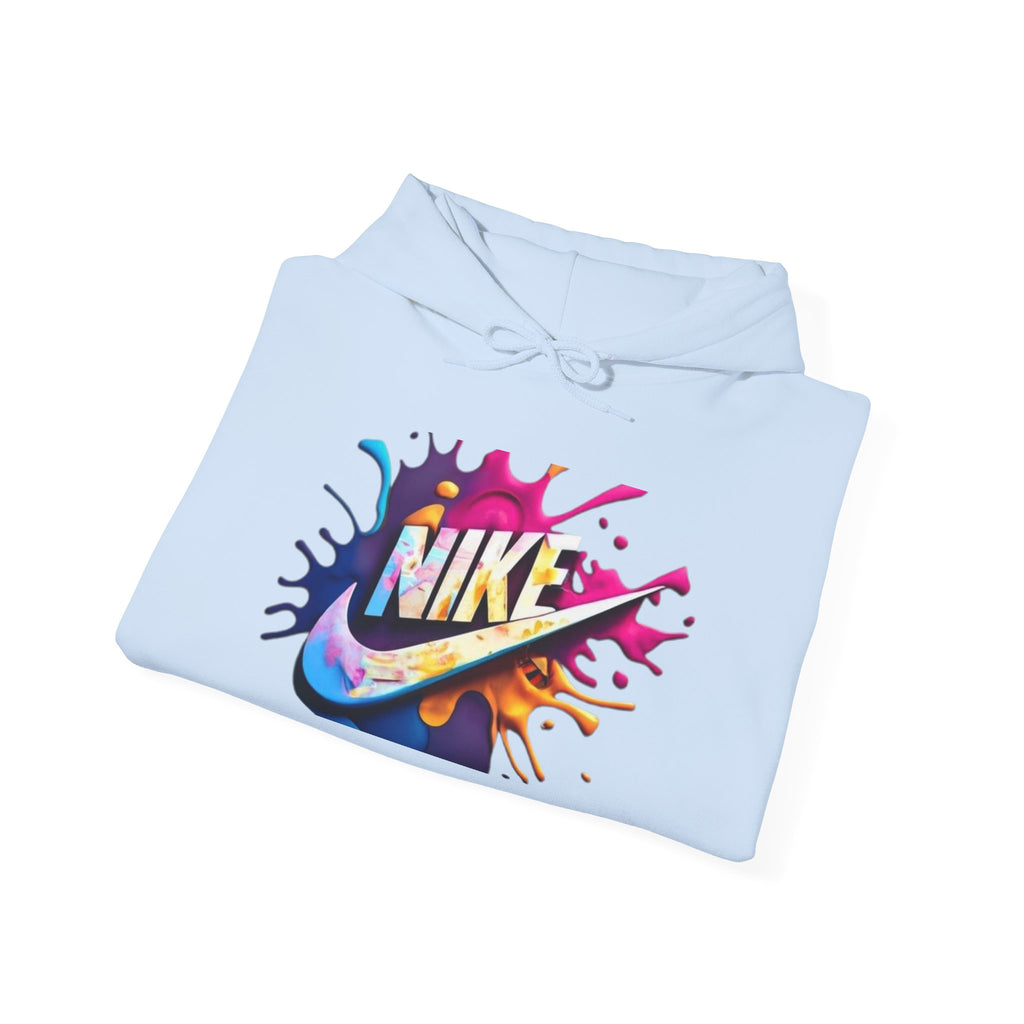 Graphic Hooded Sweatshirt — Colorful 'Just Do It' Splash Design