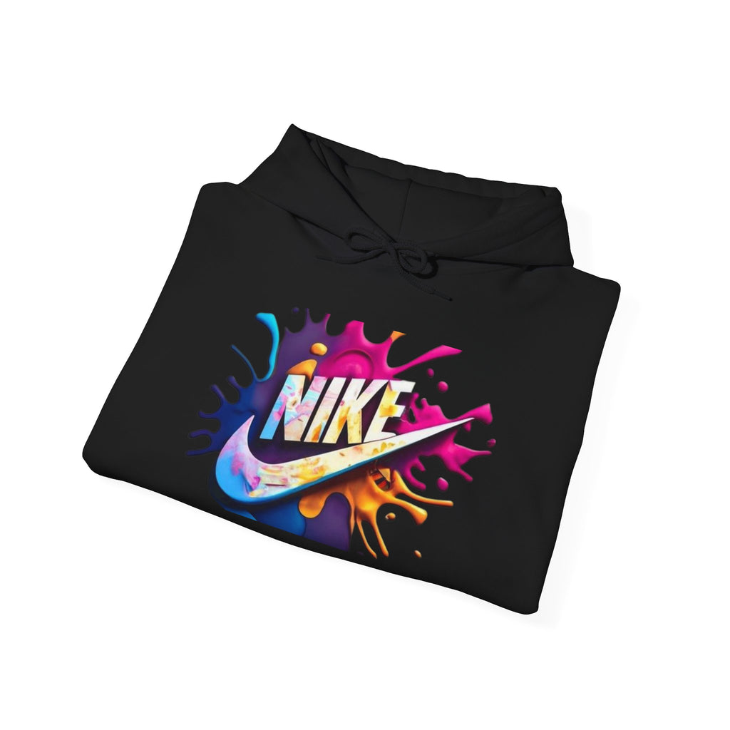 Graphic Hooded Sweatshirt — Colorful 'Just Do It' Splash Design