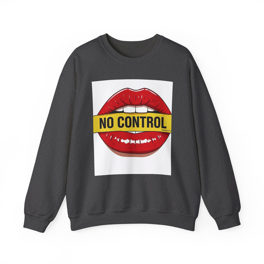 StreetWear X EazyMoney No Control / Shut Up Graphic Crewneck Sweatshirt — Bold Pop Art Lips & Hand Statement Pullover