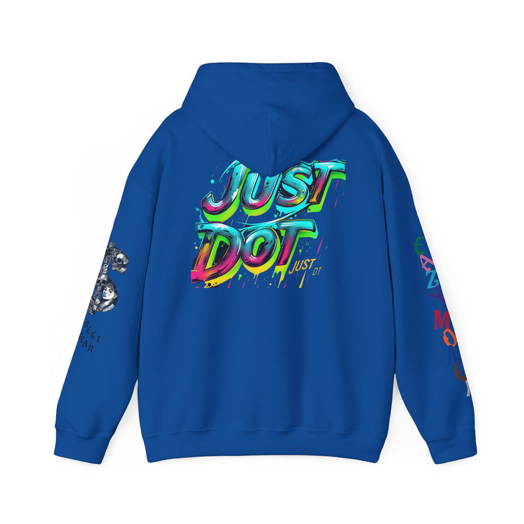 Graphic Hooded Sweatshirt — Colorful 'Just Do It' Splash Design