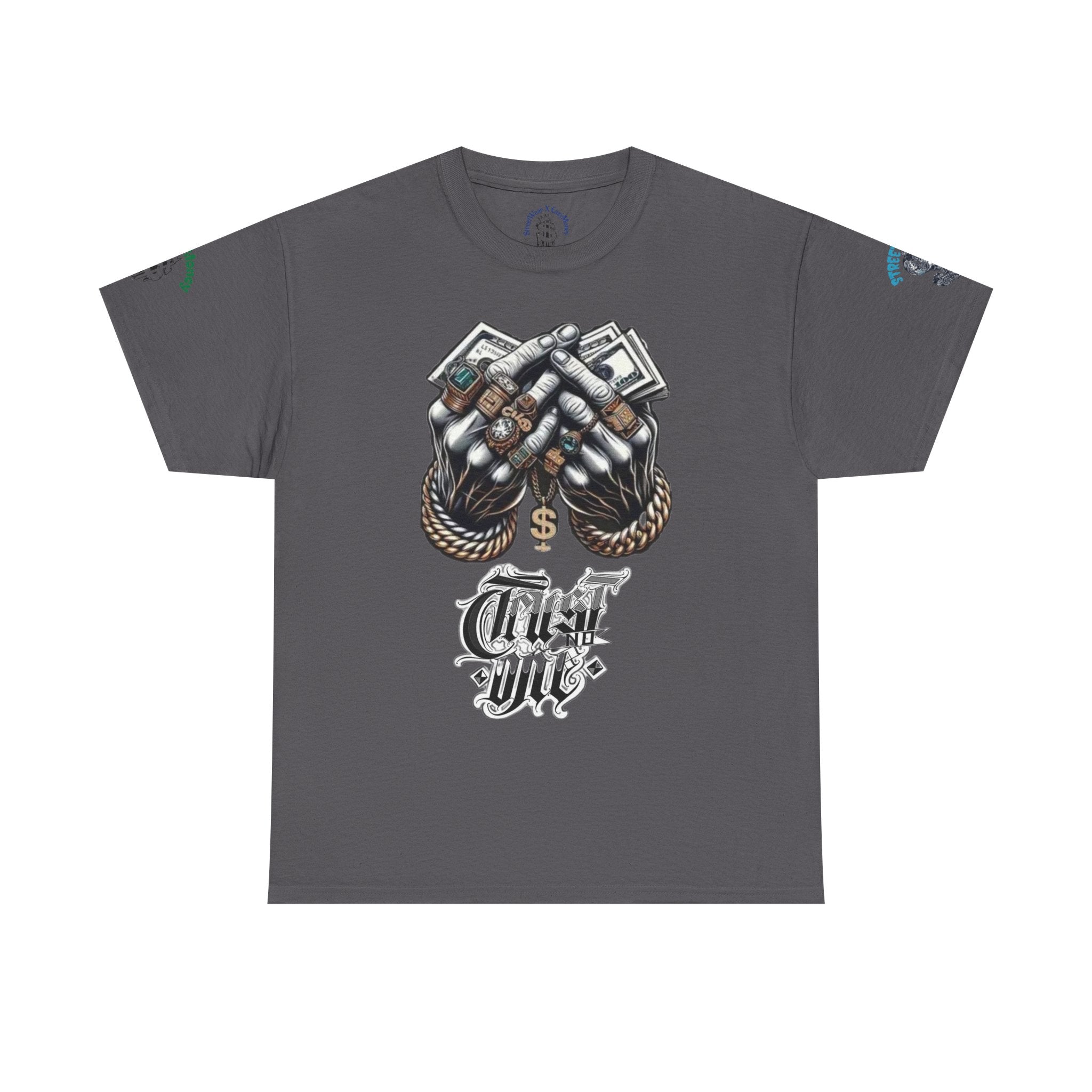 T-Shirt StreetWear X EazyMoney— Justice Business Graphic Tee (Hands Holding Cash)