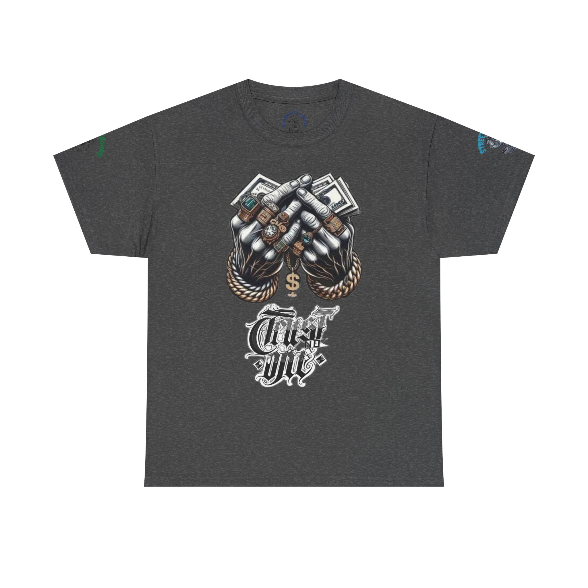 T-Shirt StreetWear X EazyMoney— Justice Business Graphic Tee (Hands Holding Cash)