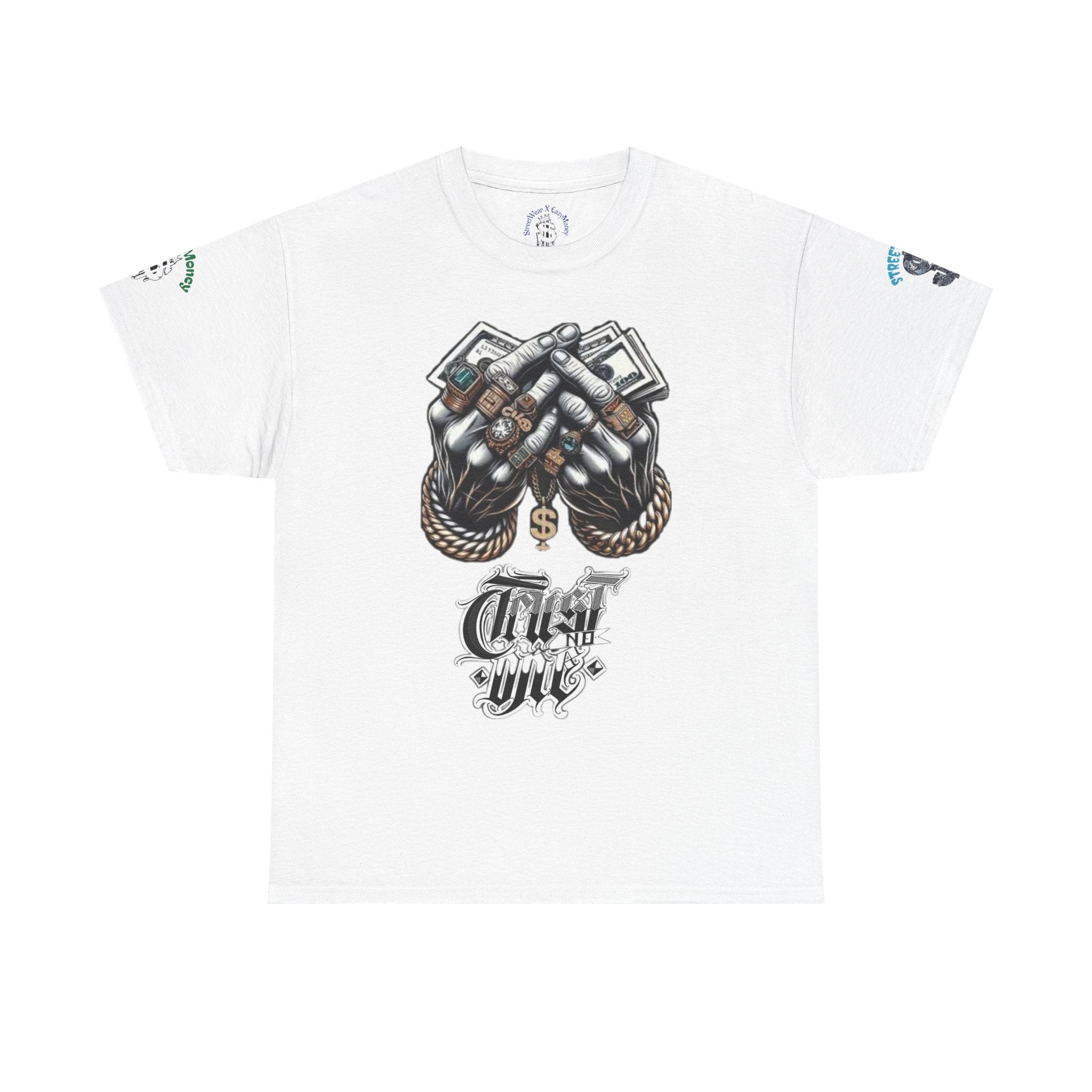 T-Shirt StreetWear X EazyMoney— Justice Business Graphic Tee (Hands Holding Cash)