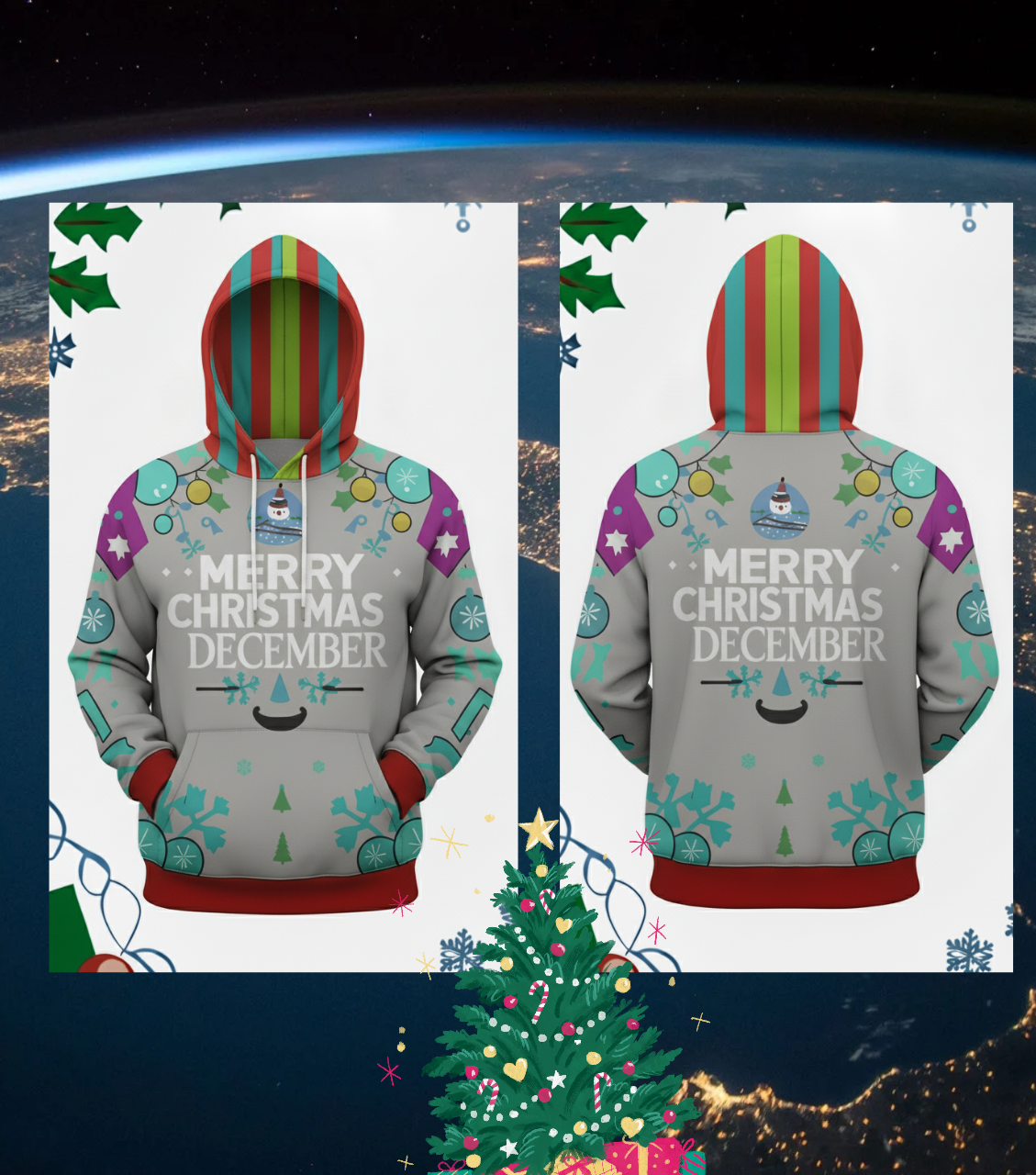 Hoodie Sweater/Jacket vintage-inspired Christmas Season