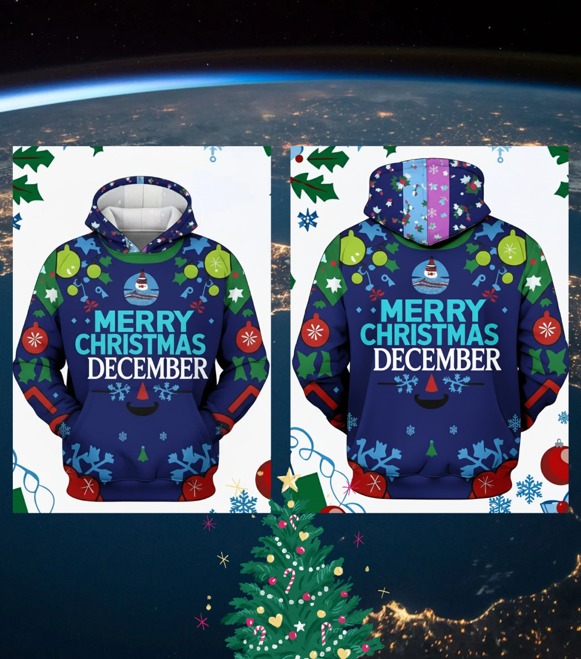 Hoodie Sweater/Jacket vintage-inspired Christmas Season