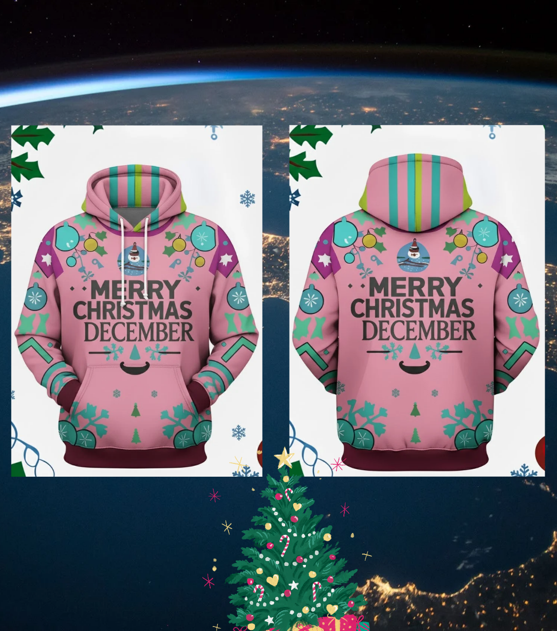 Hoodie Sweater/Jacket vintage-inspired Christmas Season