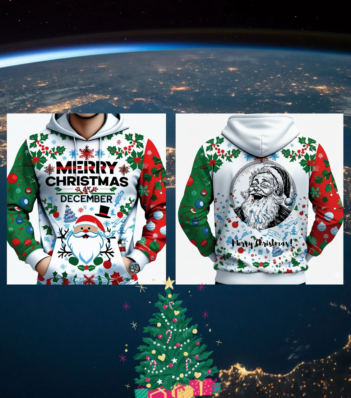 Hoodie Sweater/Jacket vintage-inspired Christmas Season