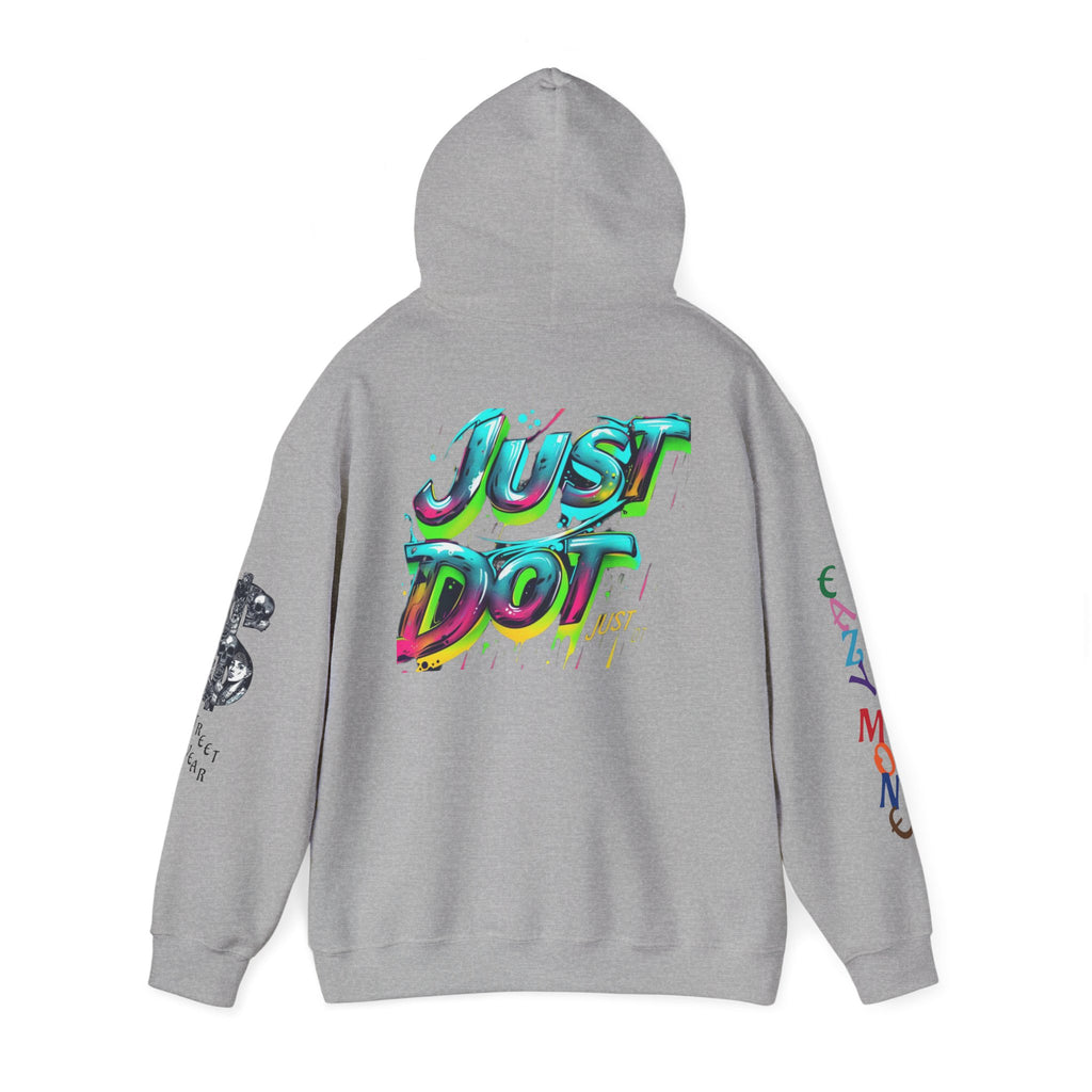 Graphic Hooded Sweatshirt — Colorful 'Just Do It' Splash Design