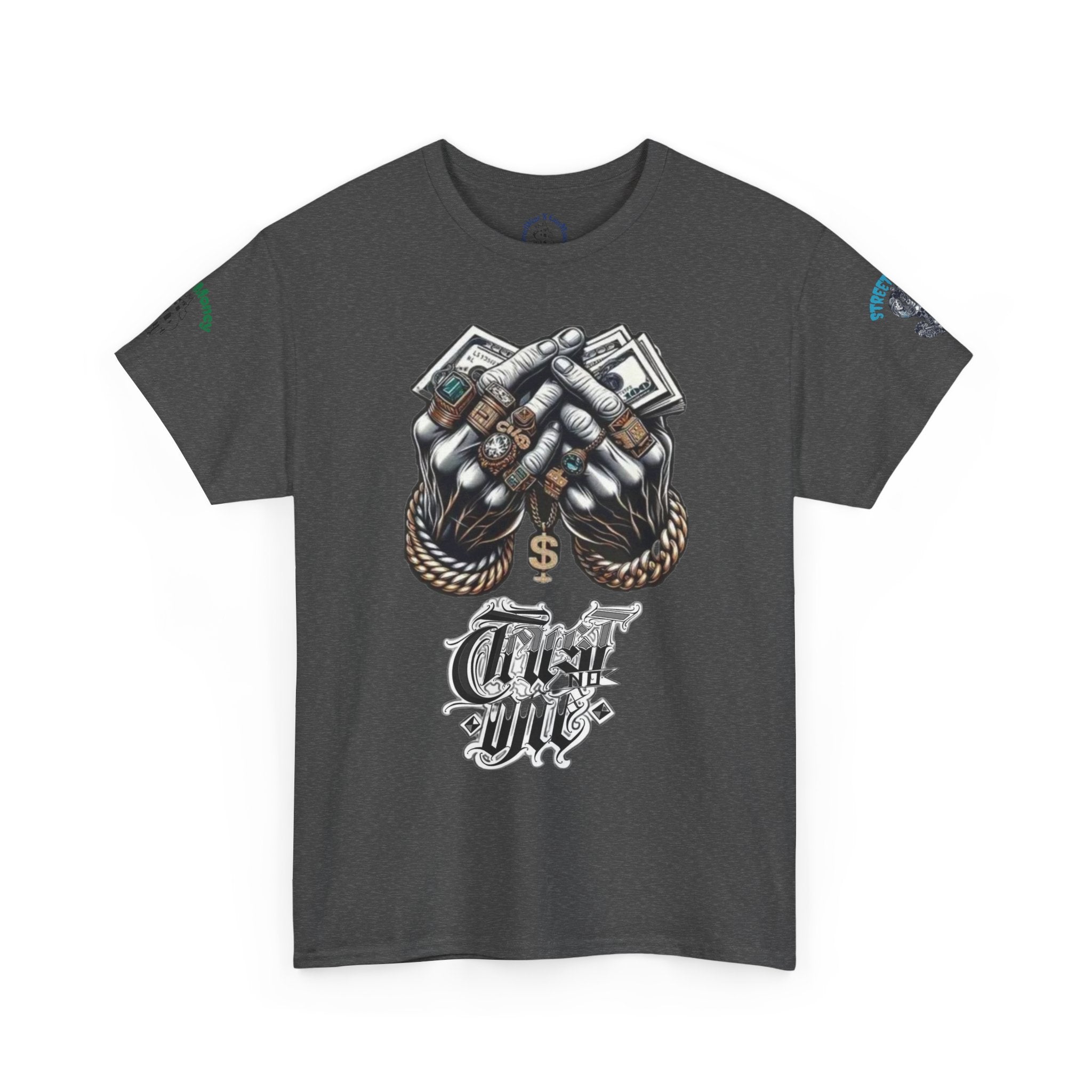 T-Shirt StreetWear X EazyMoney— Justice Business Graphic Tee (Hands Holding Cash)