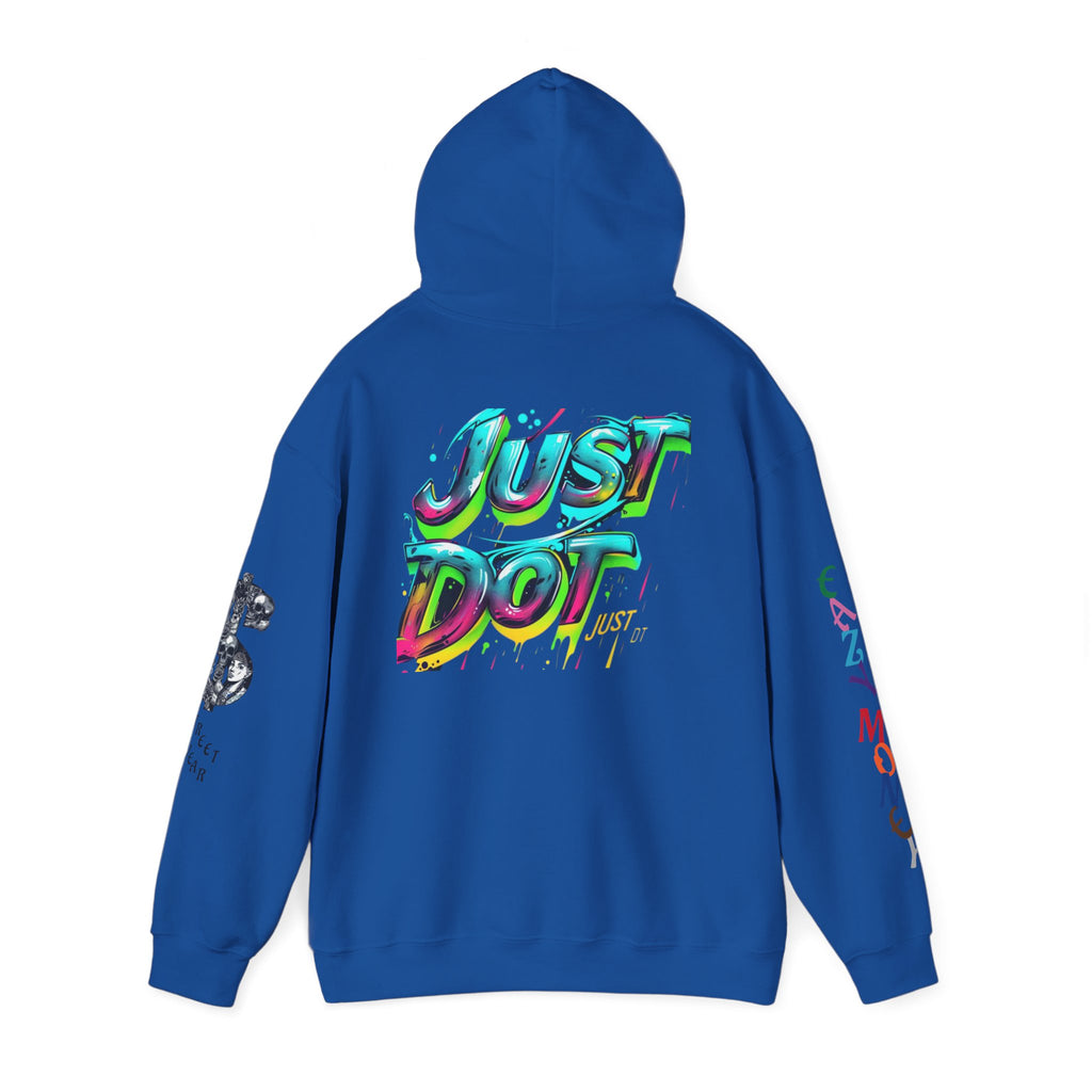 Graphic Hooded Sweatshirt — Colorful 'Just Do It' Splash Design