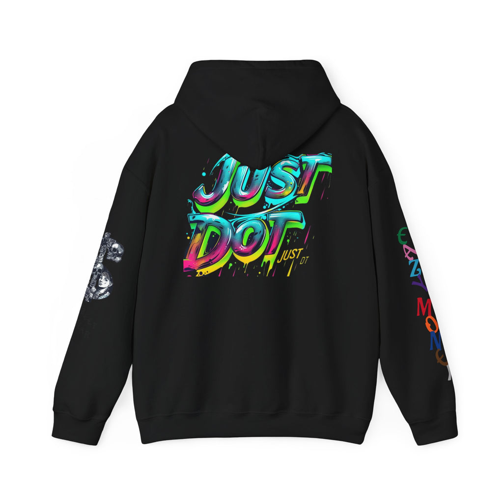 Graphic Hooded Sweatshirt — Colorful 'Just Do It' Splash Design