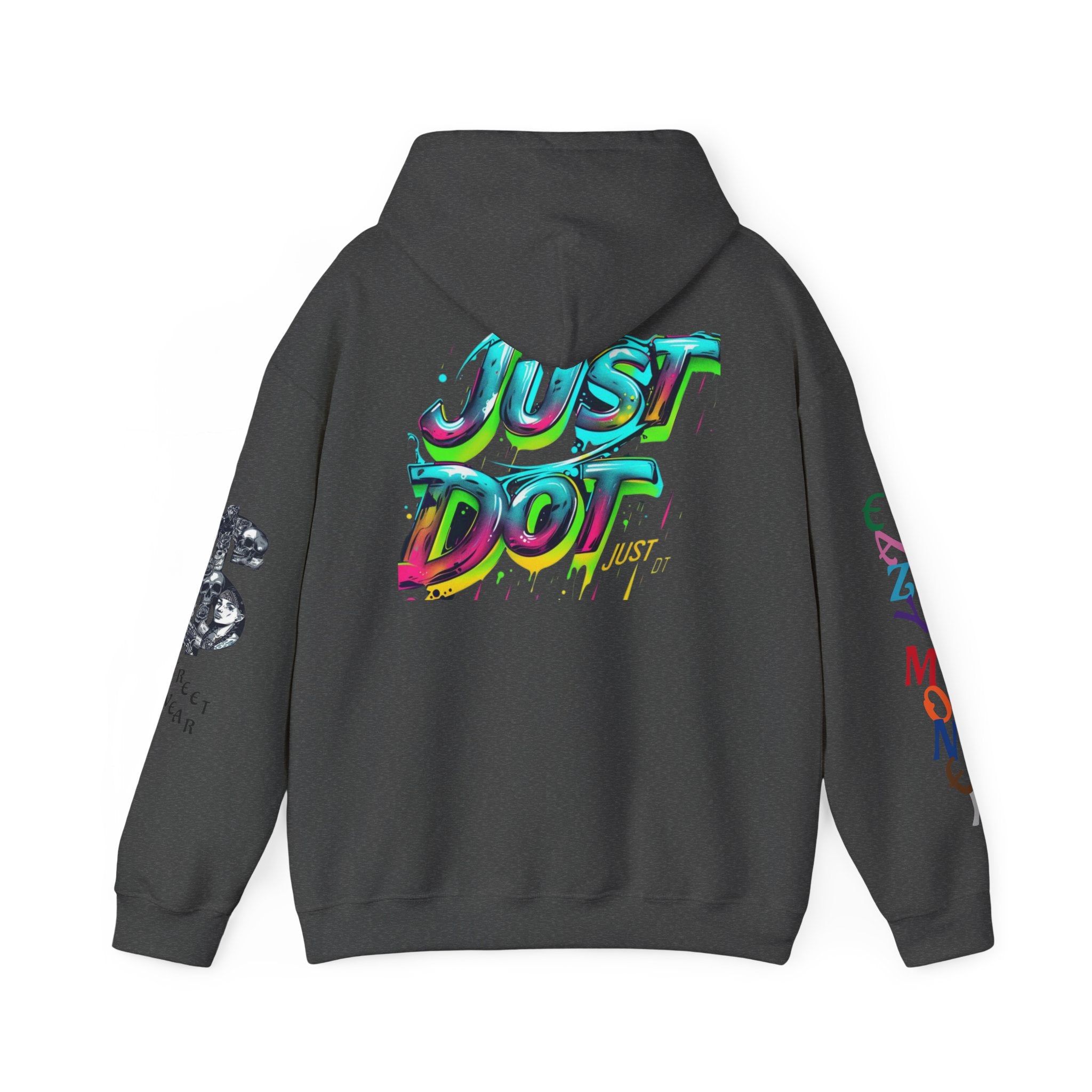 Graphic Hooded Sweatshirt — Colorful 'Just Do It' Splash Design