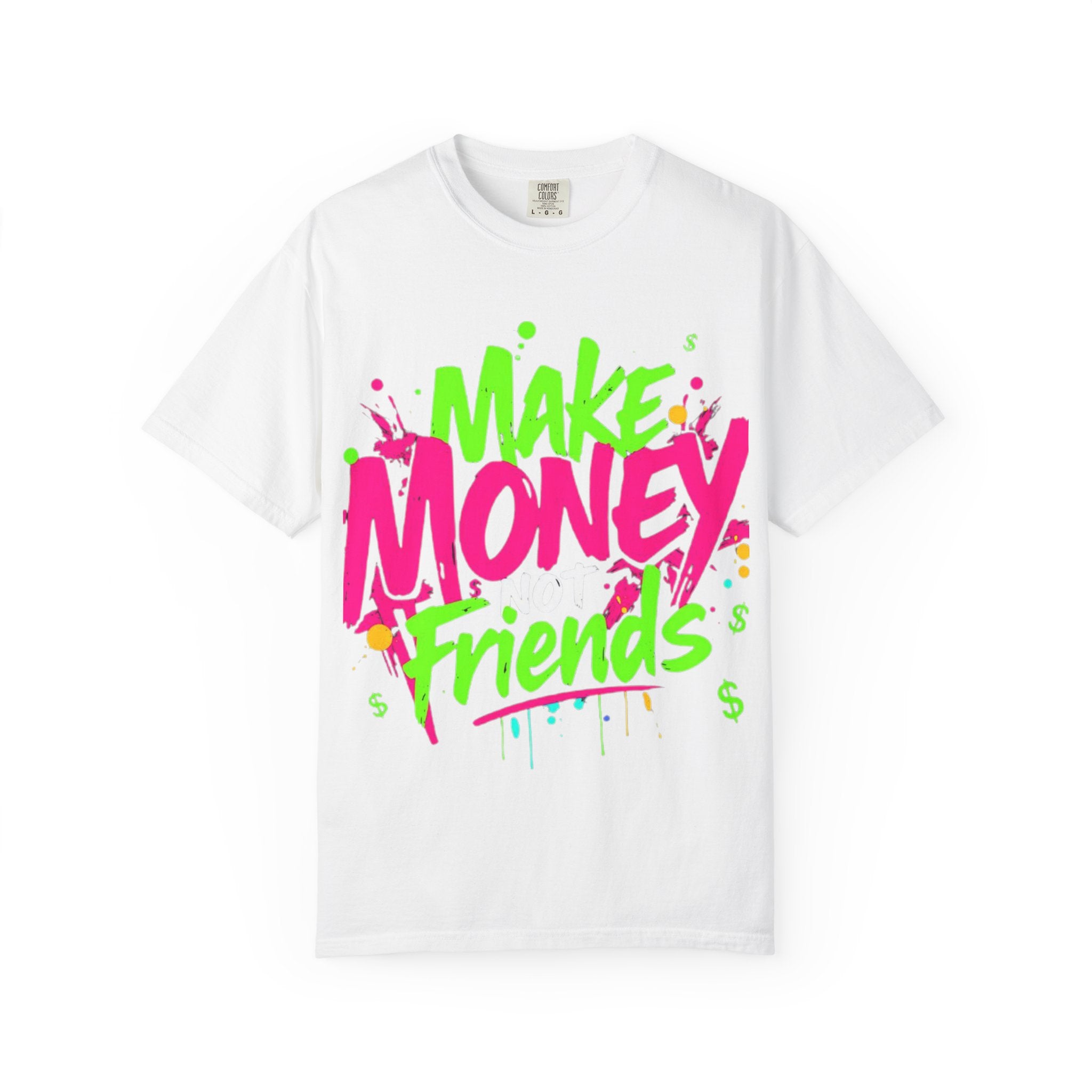 Trends StreetWear X EazyWear Graphic Tee — "Make Money Friends" Neon Street Style T-Shirt