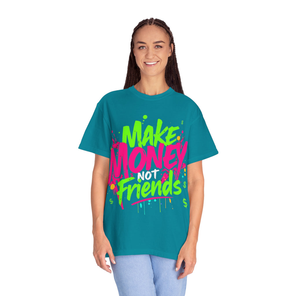 Trends StreetWear X EazyWear Graphic Tee — "Make Money Friends" Neon Street Style T-Shirt
