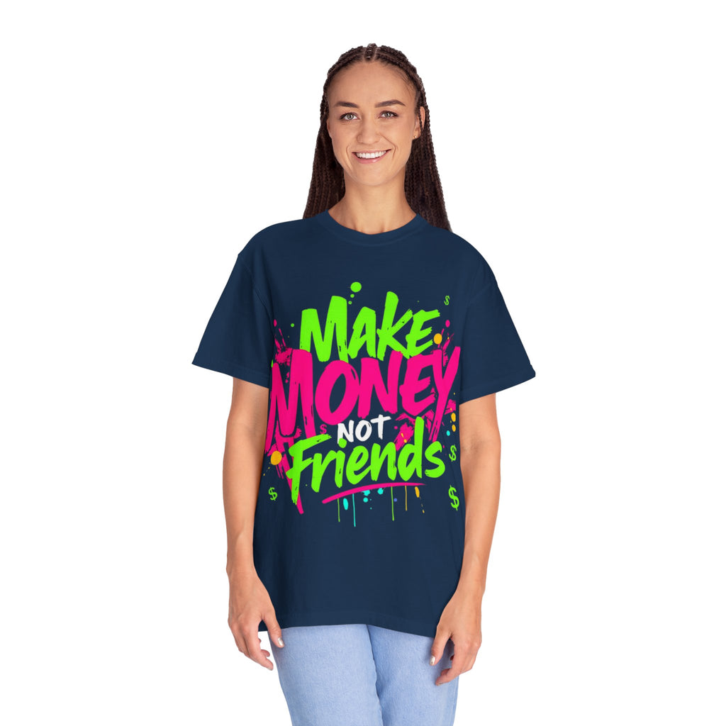 Trends StreetWear X EazyWear Graphic Tee — "Make Money Friends" Neon Street Style T-Shirt