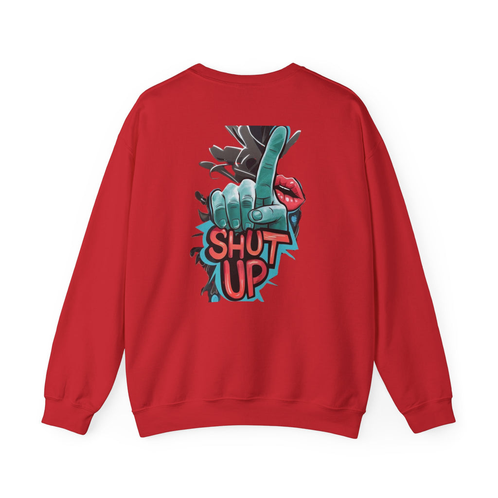 StreetWear X EazyMoney No Control / Shut Up Graphic Crewneck Sweatshirt — Bold Pop Art Lips & Hand Statement Pullover