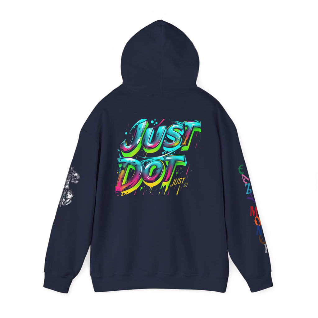 Graphic Hooded Sweatshirt — Colorful 'Just Do It' Splash Design