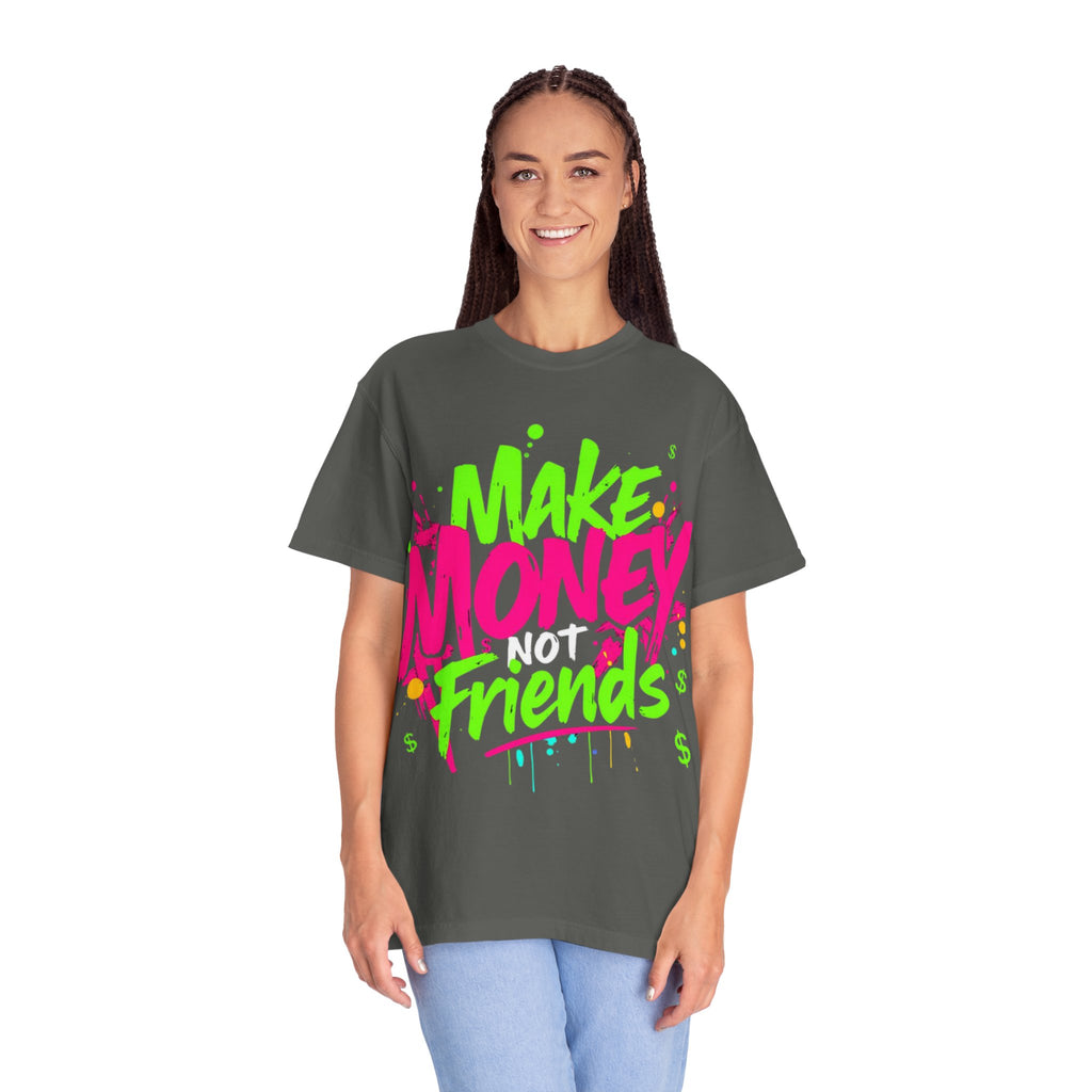 Trends StreetWear X EazyWear Graphic Tee — "Make Money Friends" Neon Street Style T-Shirt