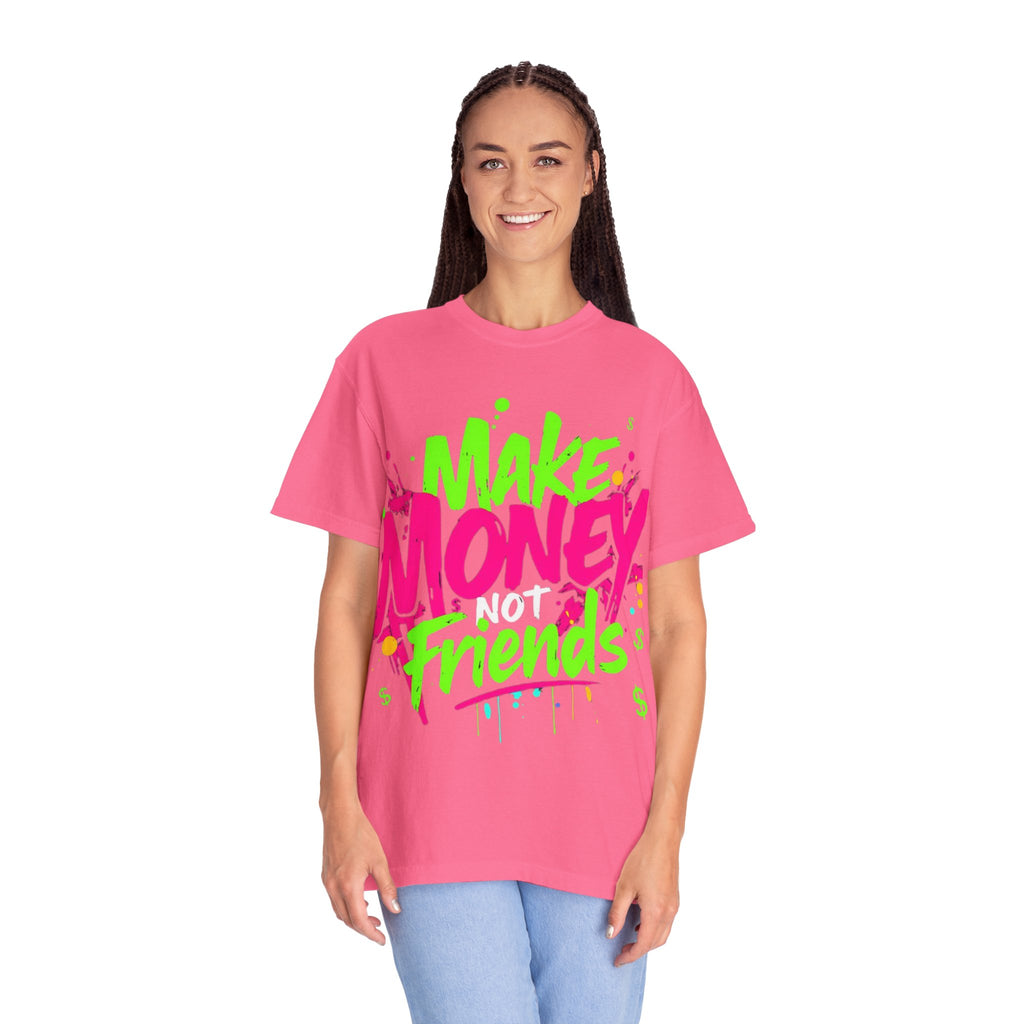 Trends StreetWear X EazyWear Graphic Tee — "Make Money Friends" Neon Street Style T-Shirt