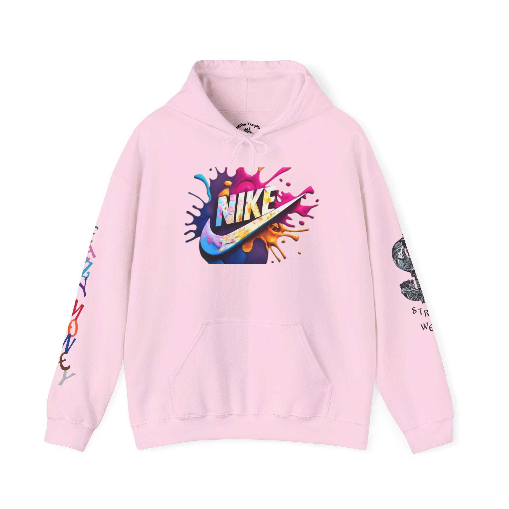 Graphic Hooded Sweatshirt — Colorful 'Just Do It' Splash Design