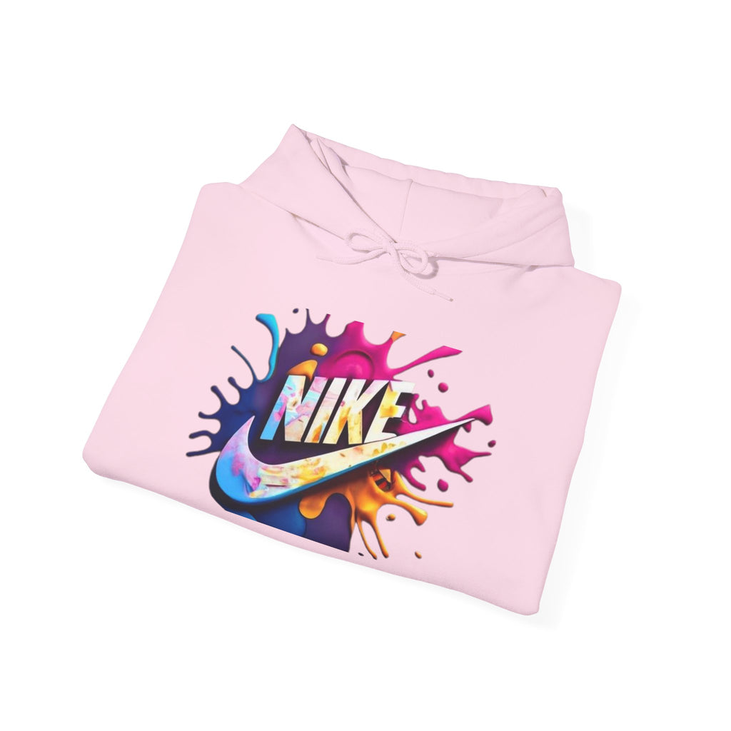 Graphic Hooded Sweatshirt — Colorful 'Just Do It' Splash Design