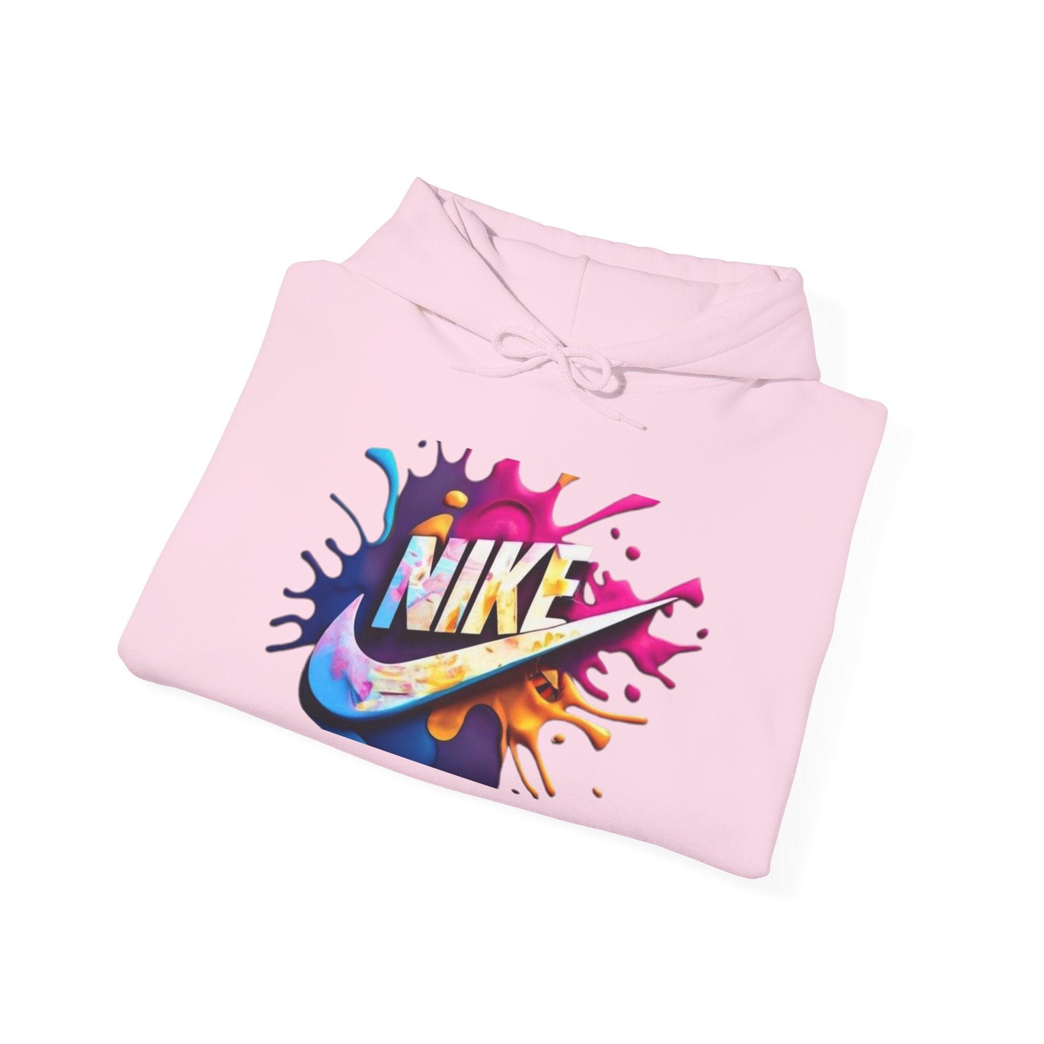 Graphic Hooded Sweatshirt — Colorful 'Just Do It' Splash Design