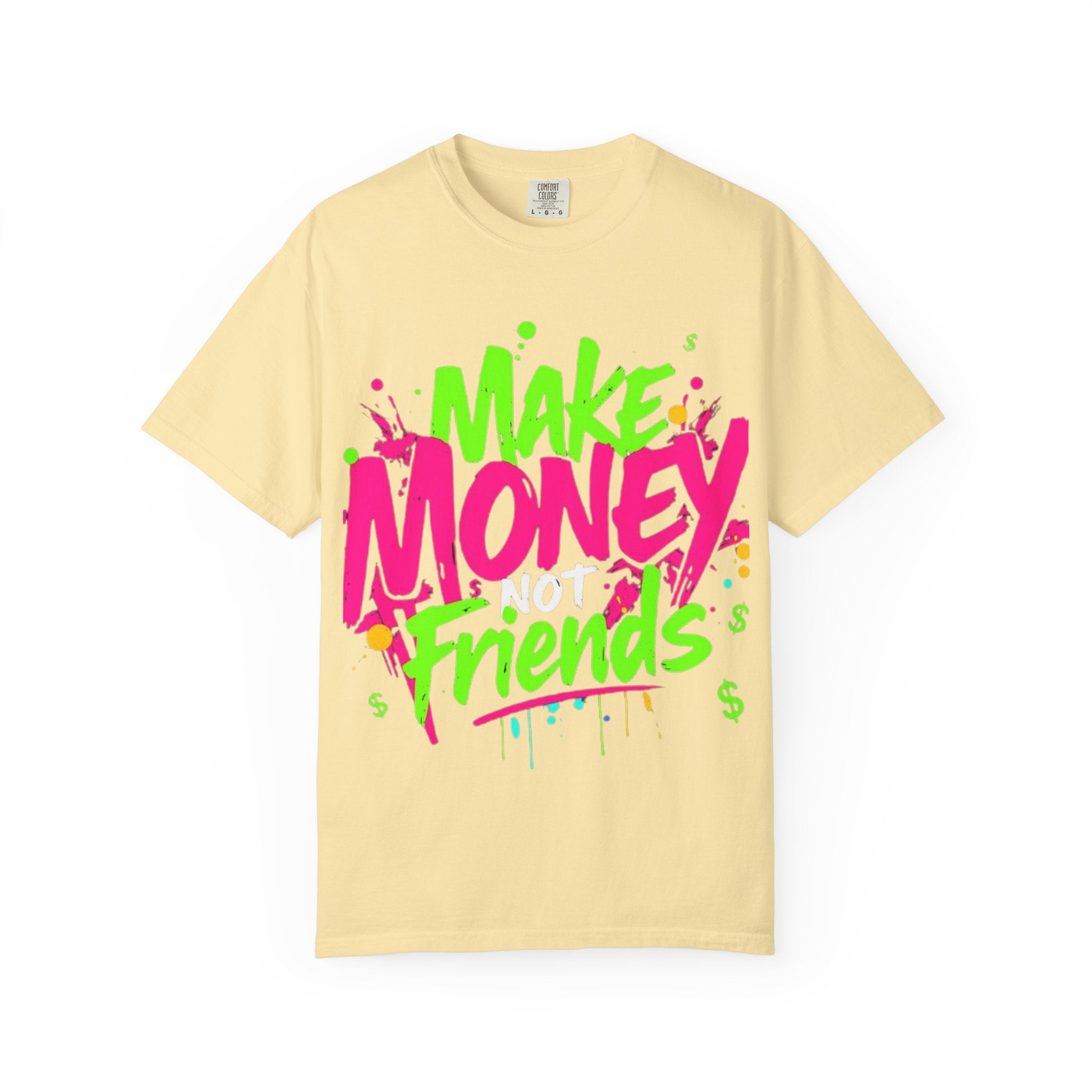 Trends StreetWear X EazyWear Graphic Tee — "Make Money Friends" Neon Street Style T-Shirt